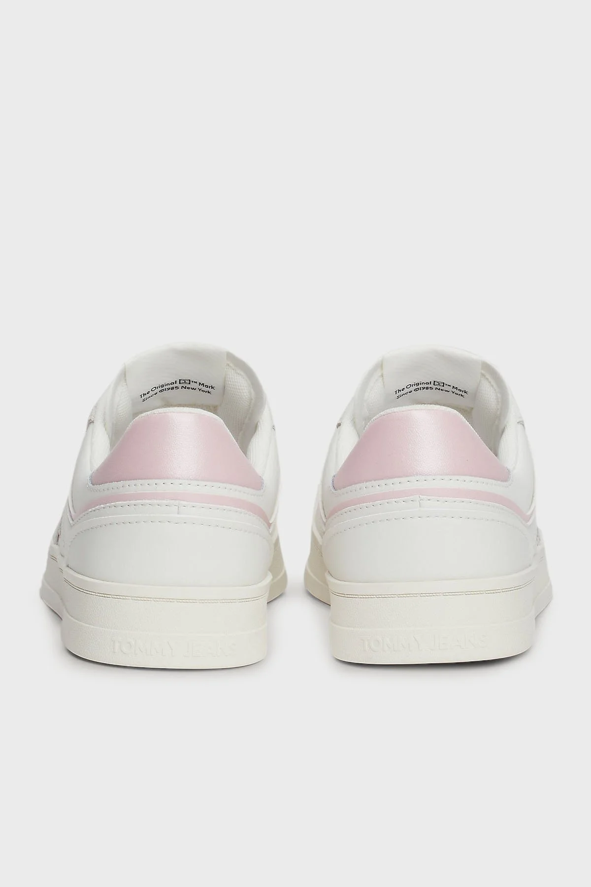 Tommy Jeans Deri Logolu Sneaker Bayan Ayakkabı EN0EN02612 TH2 BEYAZ-PEMBE - 12