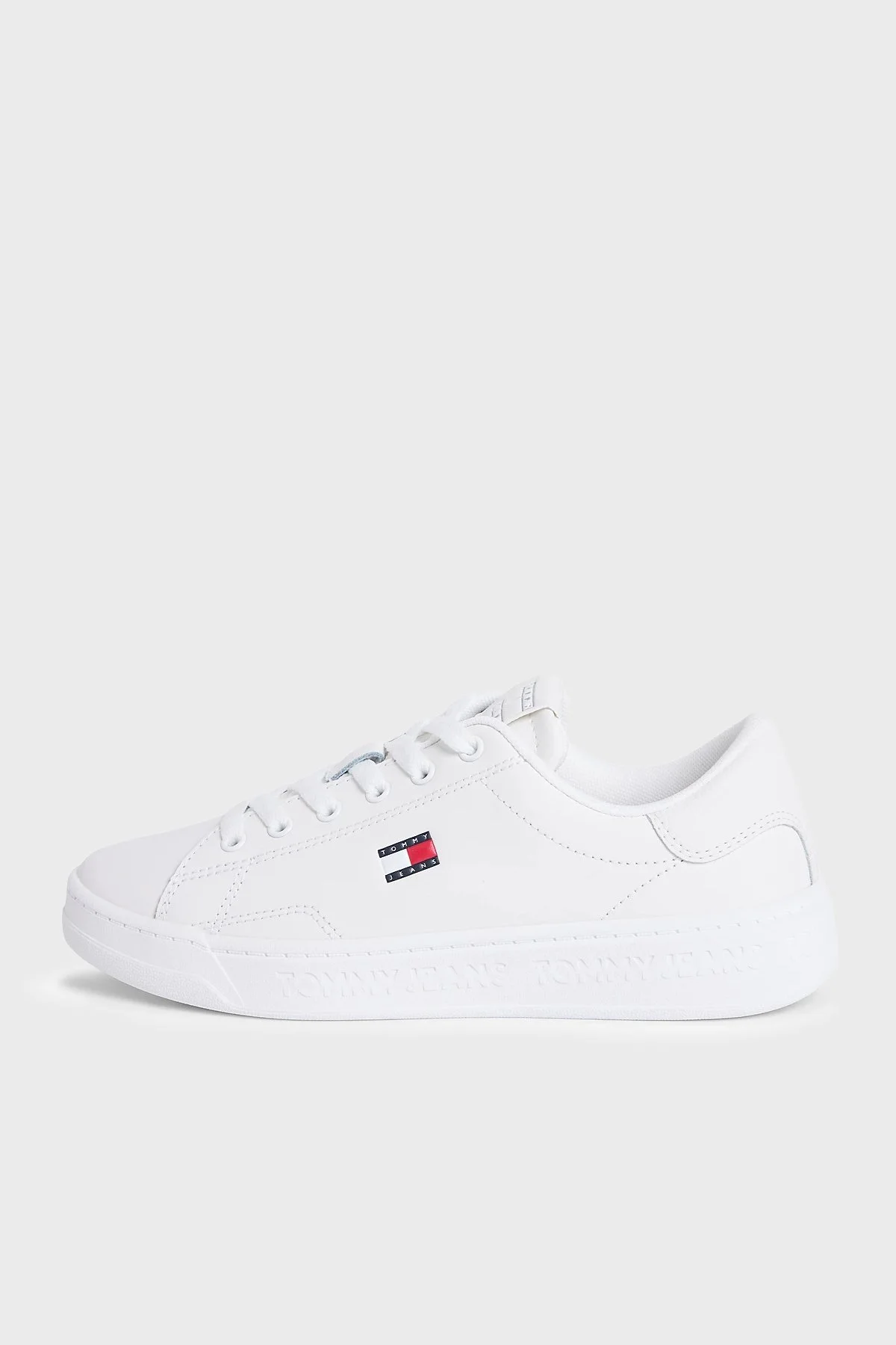 Tommy Jeans Deri Logolu Sneaker Bayan Ayakkabı EN0EN02960 YBL BEYAZ - 2