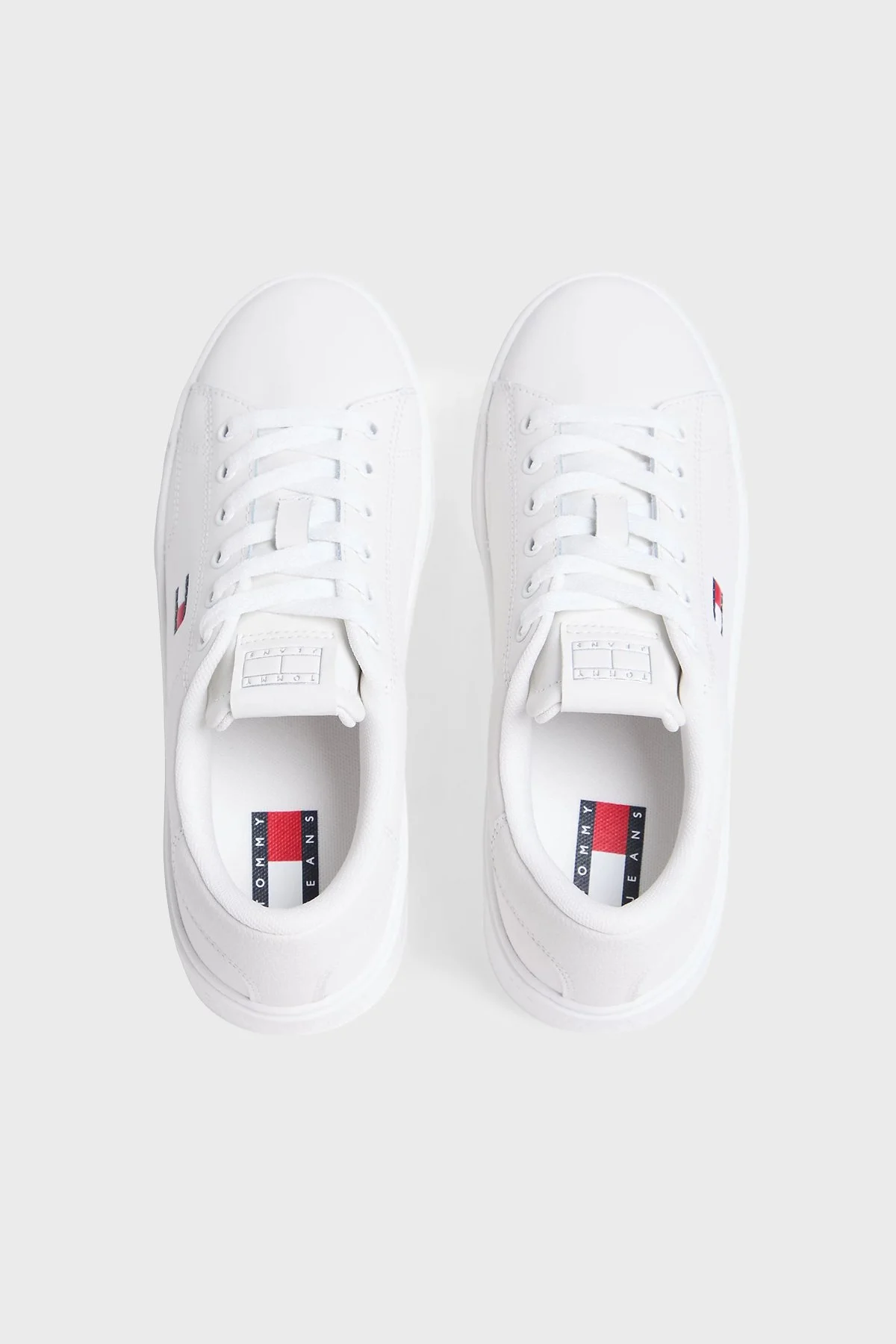 Tommy Jeans Deri Logolu Sneaker Bayan Ayakkabı EN0EN02960 YBL BEYAZ - 3