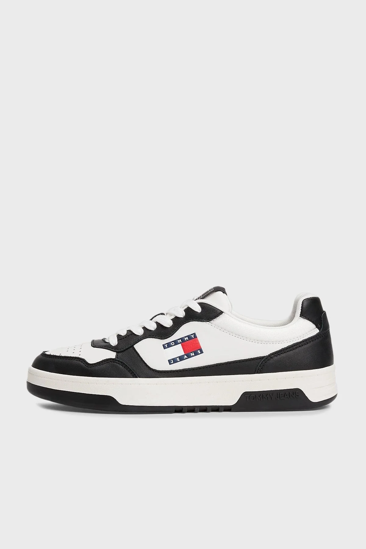 Tommy Jeans Deri Logolu Sneaker Erkek Ayakkabı EM0EM01443 YBL BEYAZ - 4