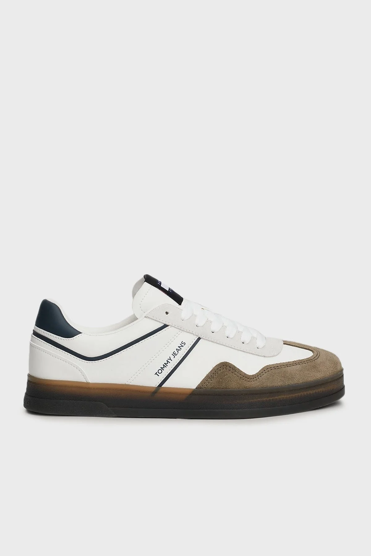 Tommy Jeans Deri Logolu Sneaker Erkek Ayakkabı EM0EM01462 YBL BEYAZ - 7