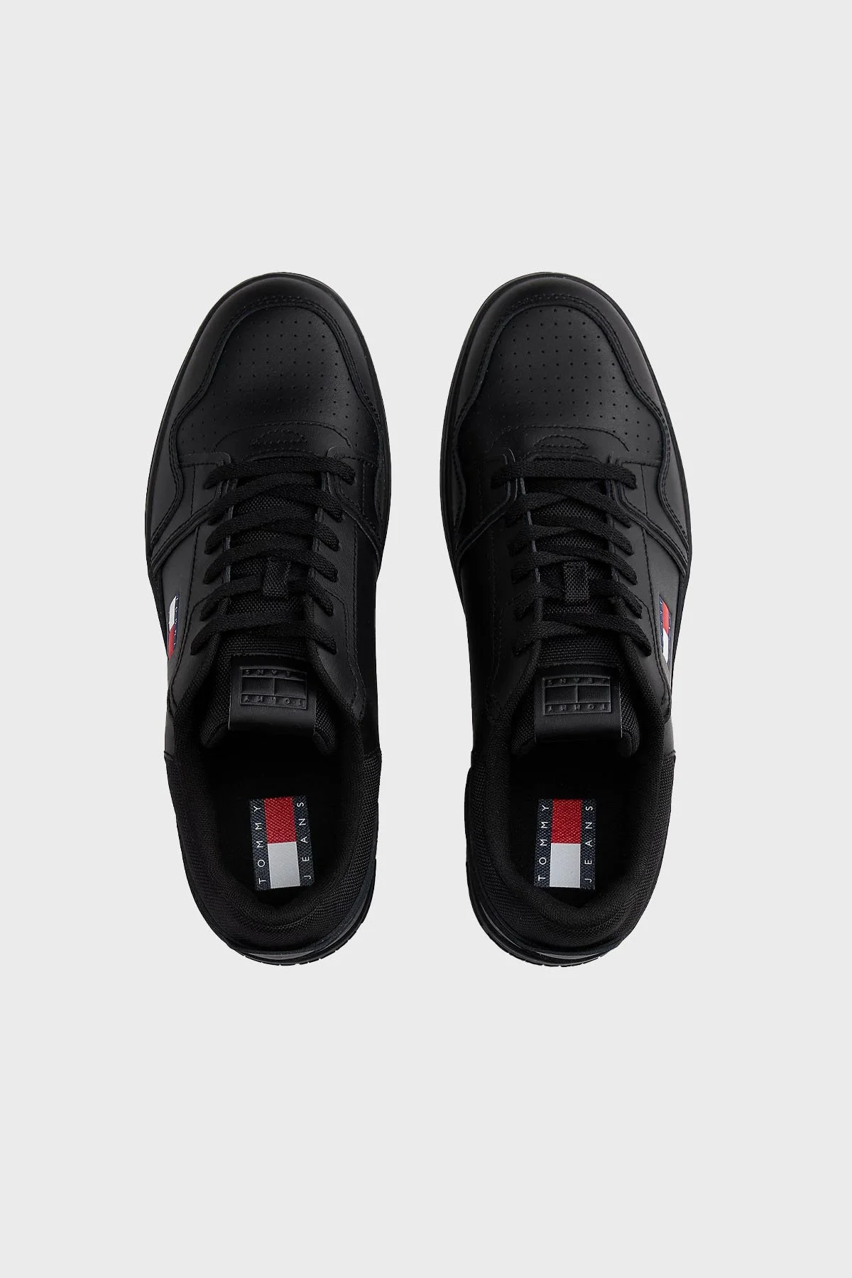 Tommy Jeans Deri Logolu Sneaker Erkek Ayakkabı EM0EM01612 BDS SİYAH - 6