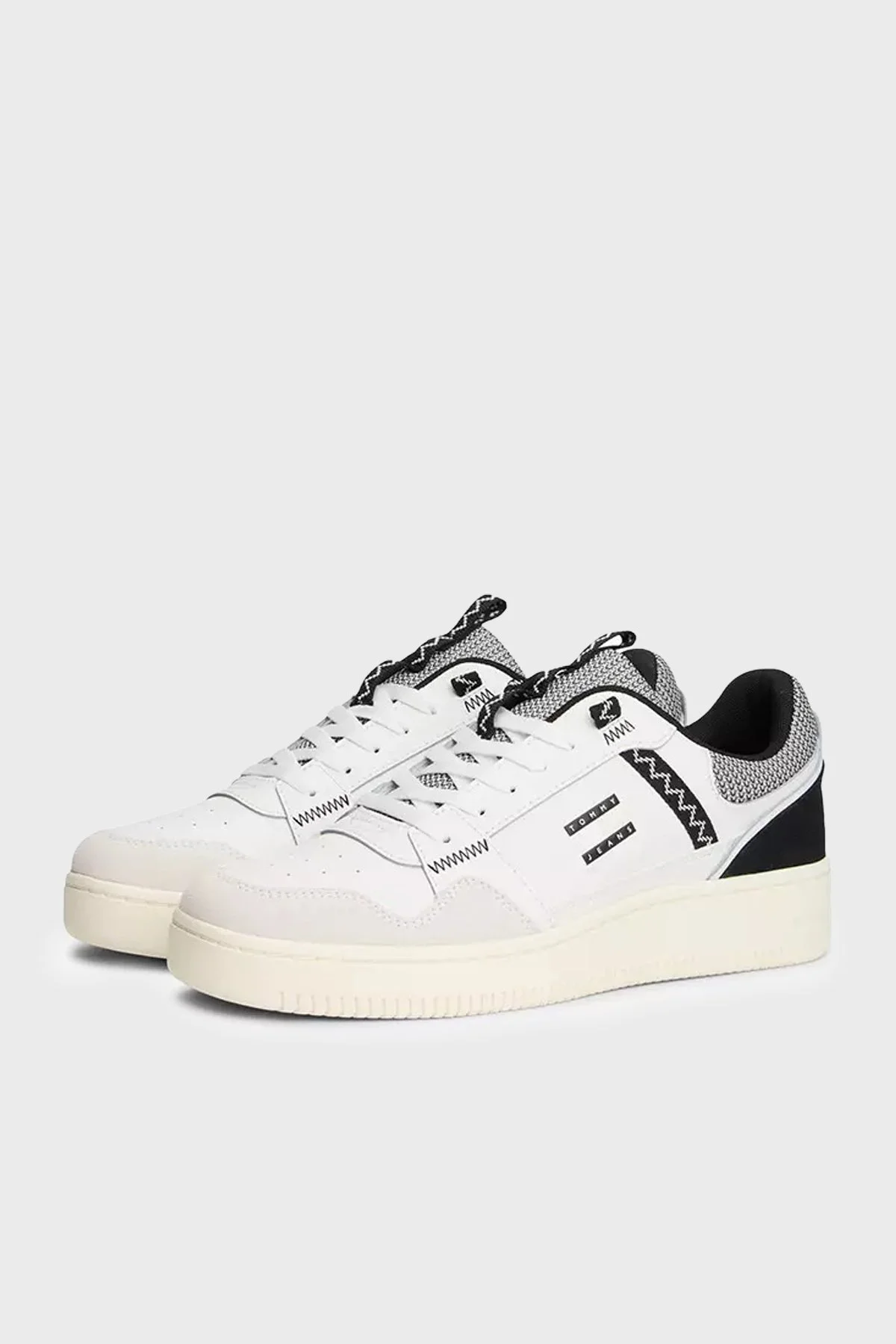 Tommy Jeans Deri Logolu Sneaker Erkek Ayakkabı EM0EM01657 0K9 BEJ-SİYAH - 2