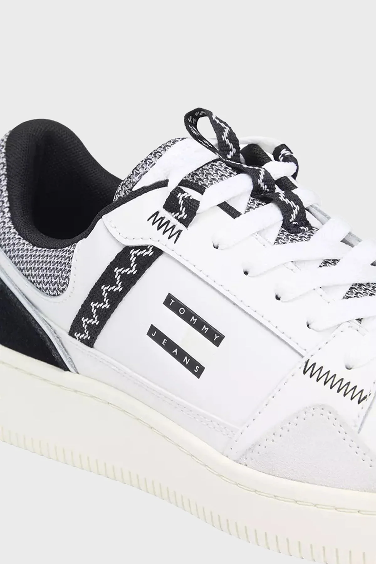 Tommy Jeans Deri Logolu Sneaker Erkek Ayakkabı EM0EM01657 0K9 BEJ-SİYAH - 5