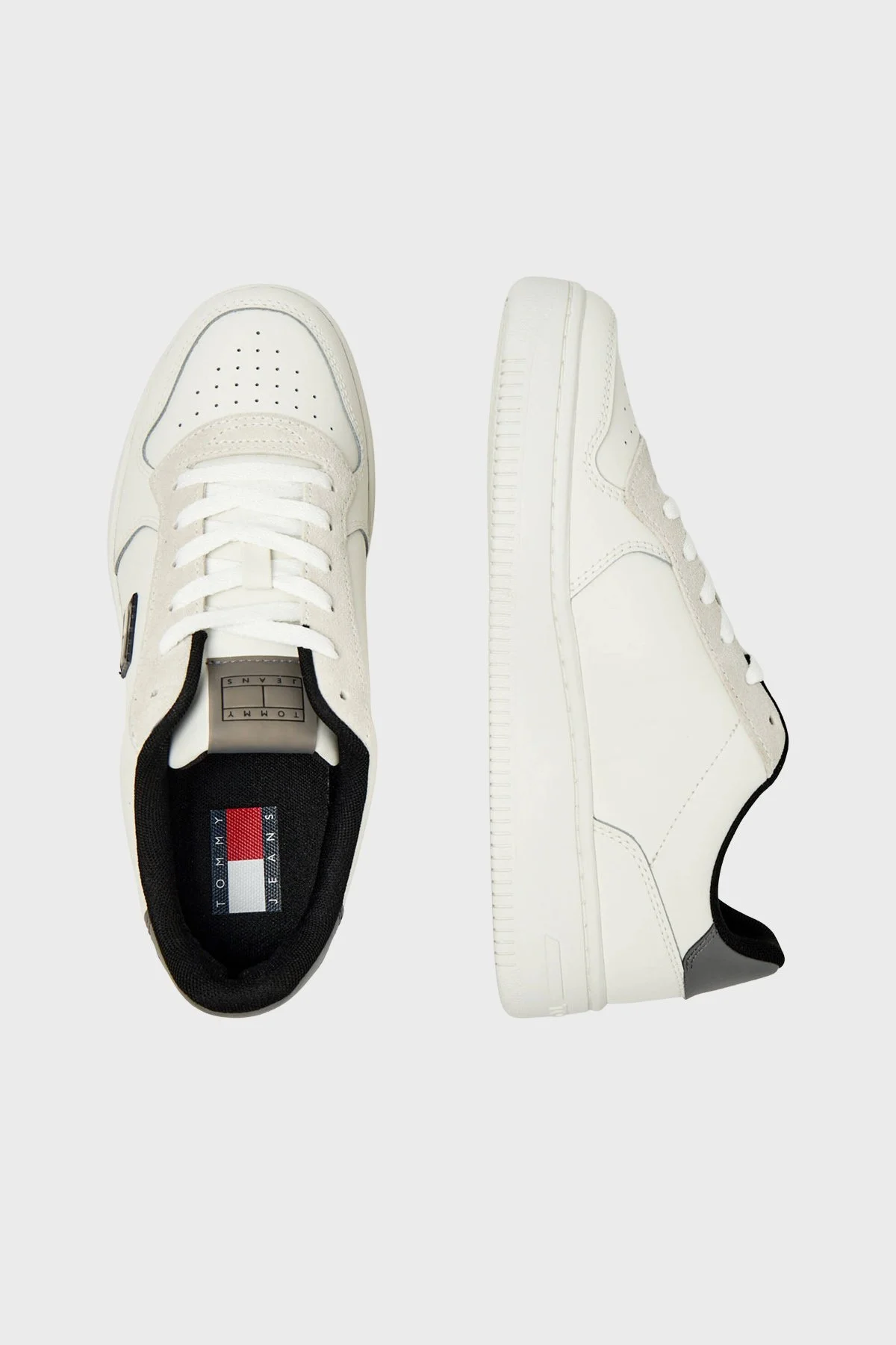 Tommy Jeans Deri Logolu Sneaker Erkek Ayakkabı EM0EM01681 0K6 BEYAZ - 4