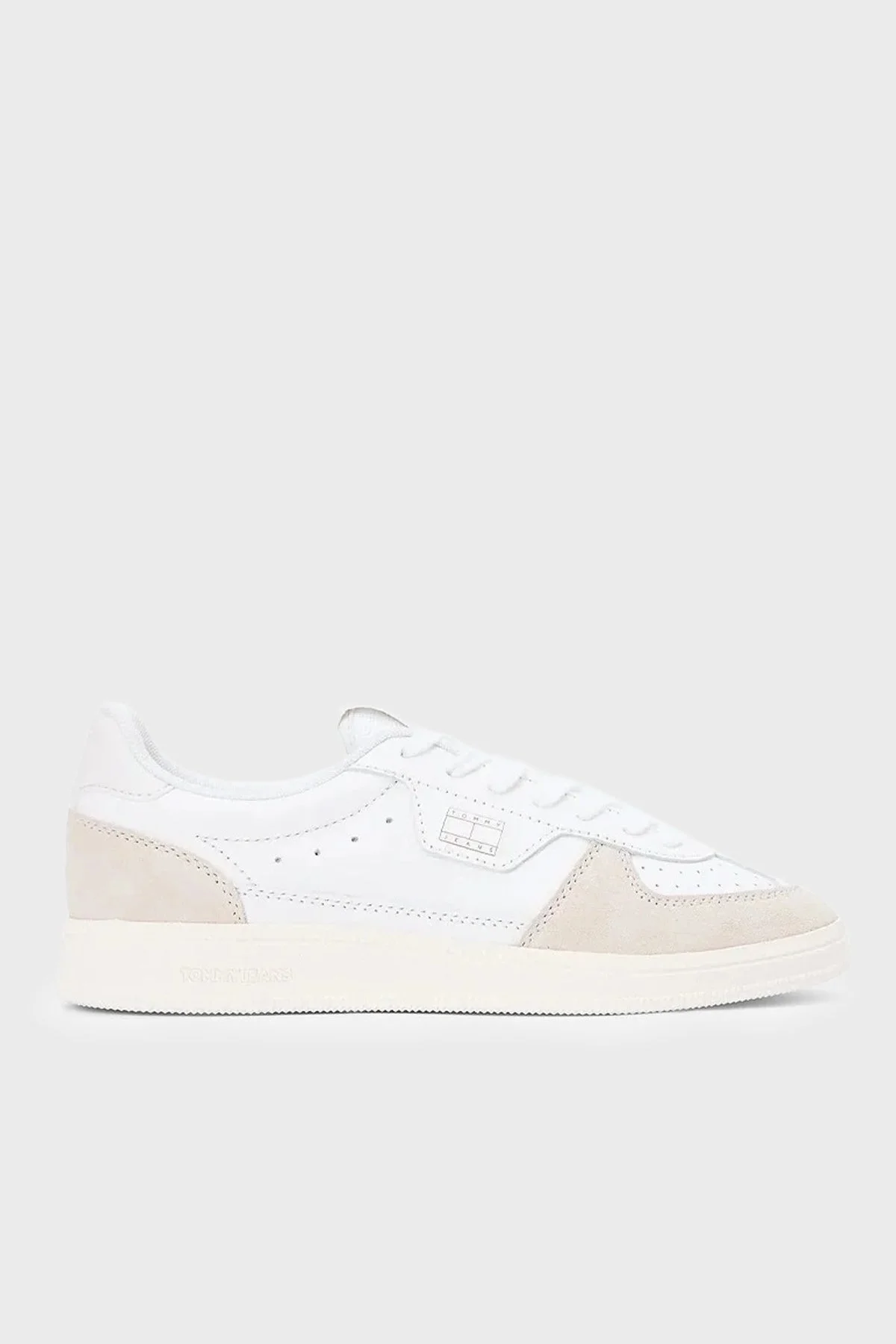 Tommy Jeans Deri Logolu Sneaker Kadın Ayakkabı EN0EN02988 01V BEYAZ - 1