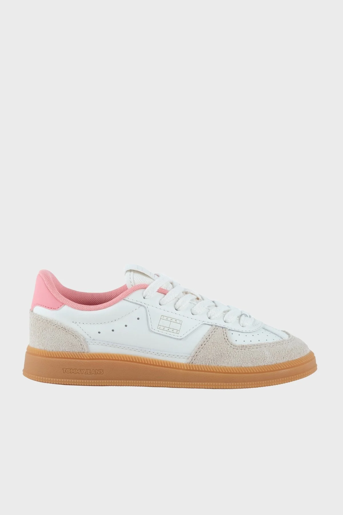 Tommy Jeans Deri Logolu Sneaker Kadın Ayakkabı EN0EN02988 0J2 PEMBE - 1