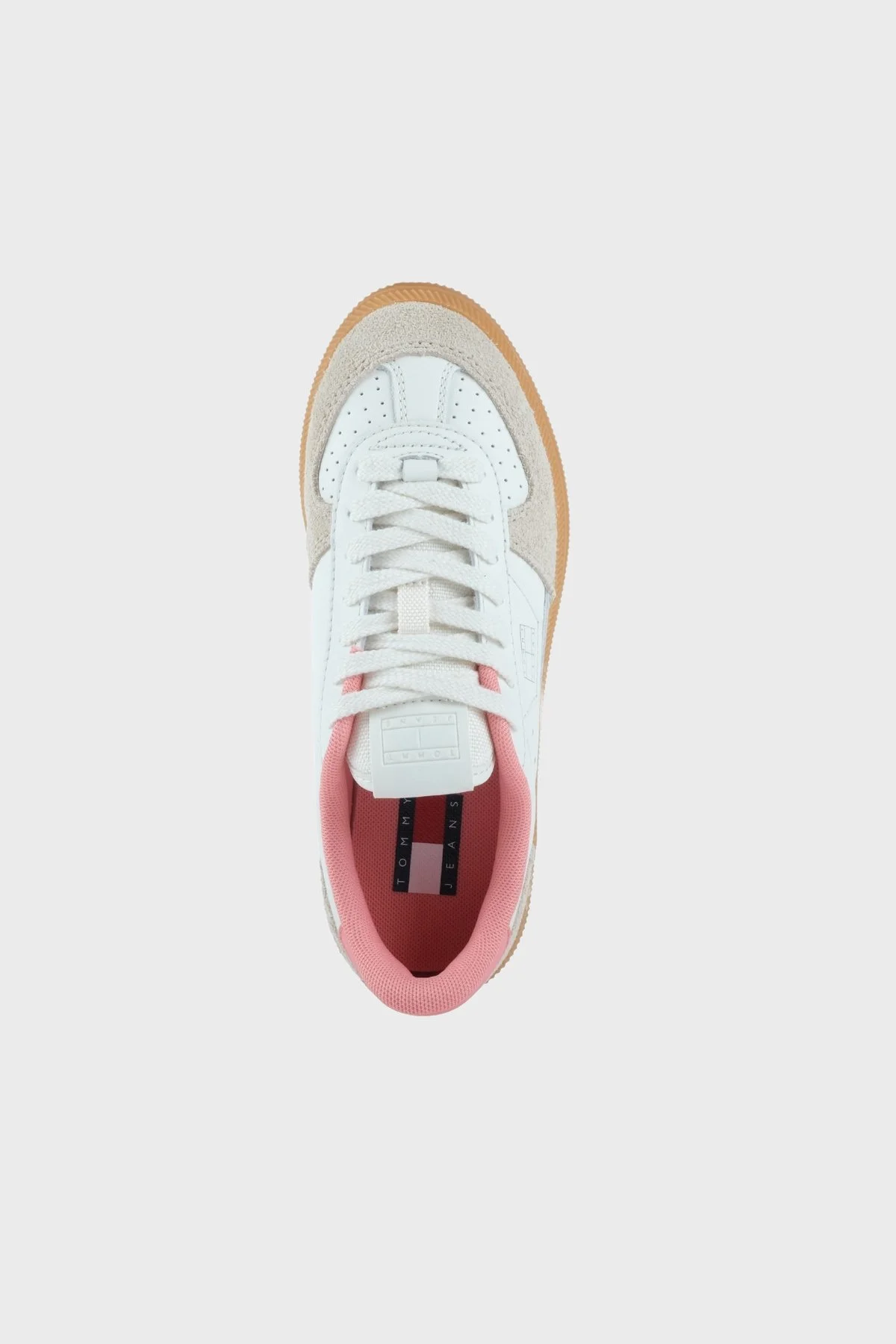Tommy Jeans Deri Logolu Sneaker Kadın Ayakkabı EN0EN02988 0J2 PEMBE - 3