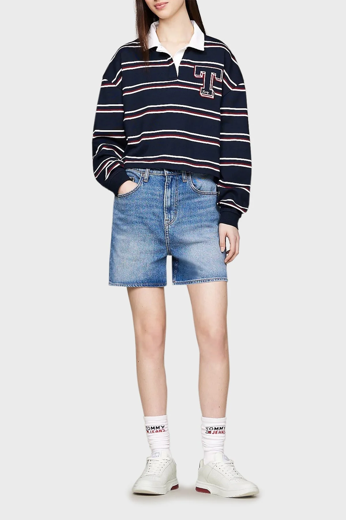 Tommy Jeans Deri Sneaker Bayan Ayakkabı EN0EN02662 XKG BEYAZ-KIRMIZI - 2