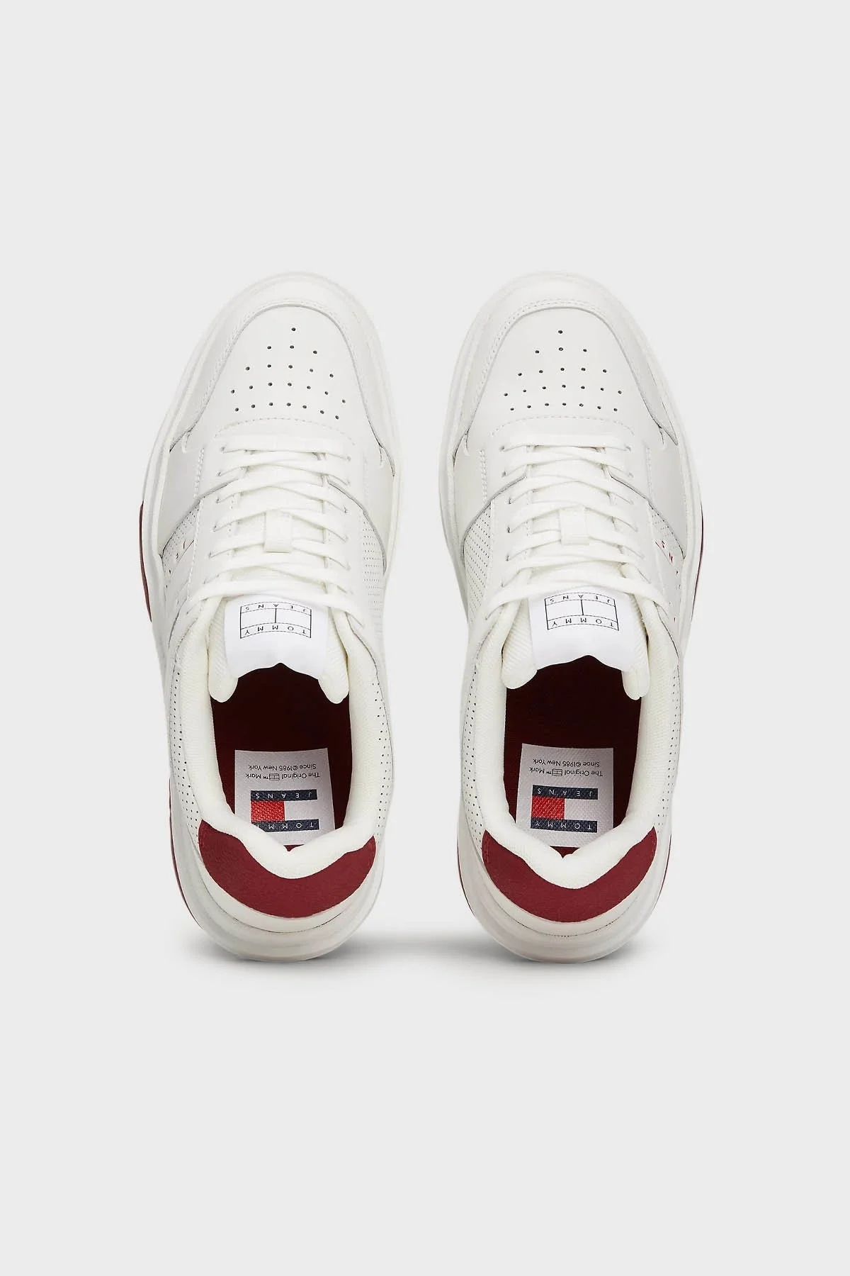 Tommy Jeans Deri Sneaker Bayan Ayakkabı EN0EN02662 XKG BEYAZ-KIRMIZI - 5