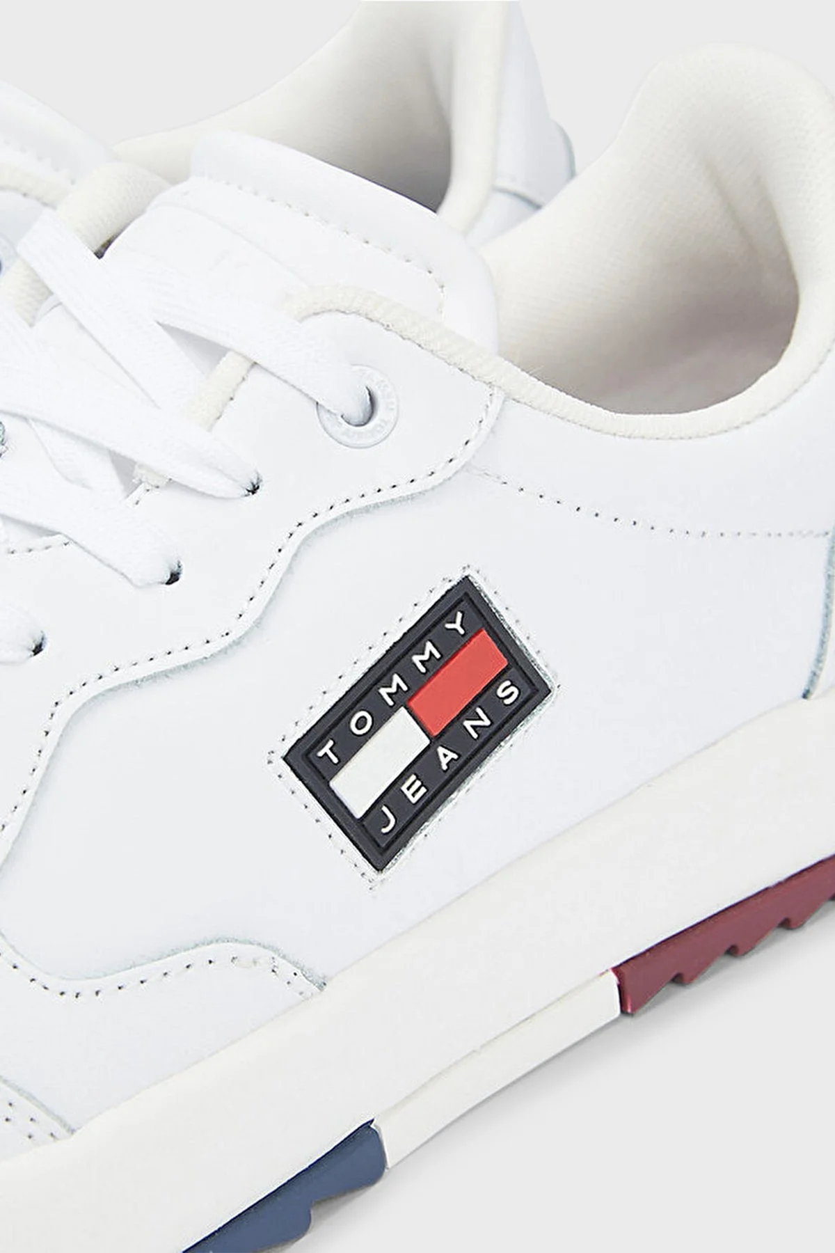 Tommy Jeans Deri Sneaker Erkek Ayakkabı EM0EM00899 YBR BEYAZ - 3