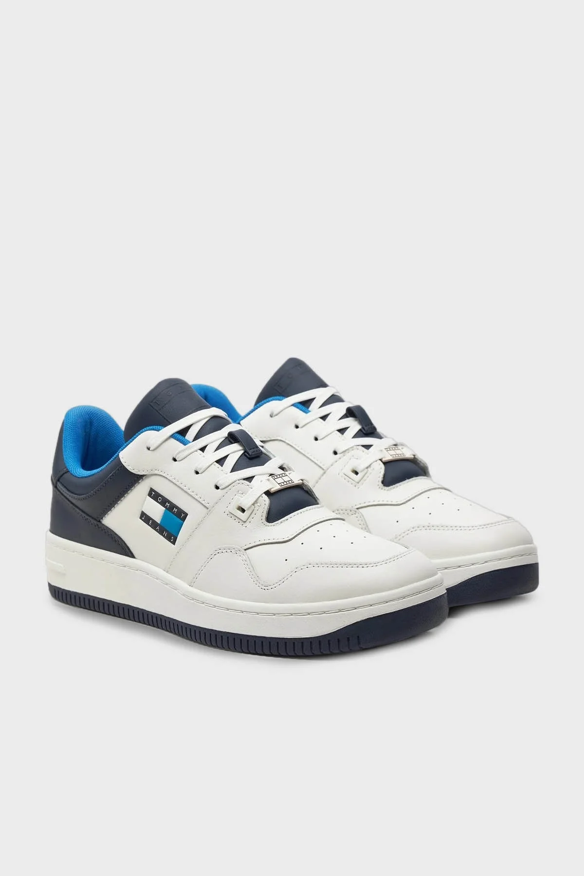Tommy Jeans Deri Sneaker Erkek Ayakkabı EM0EM01434 C1G BEYAZ-LACİVERT - 2
