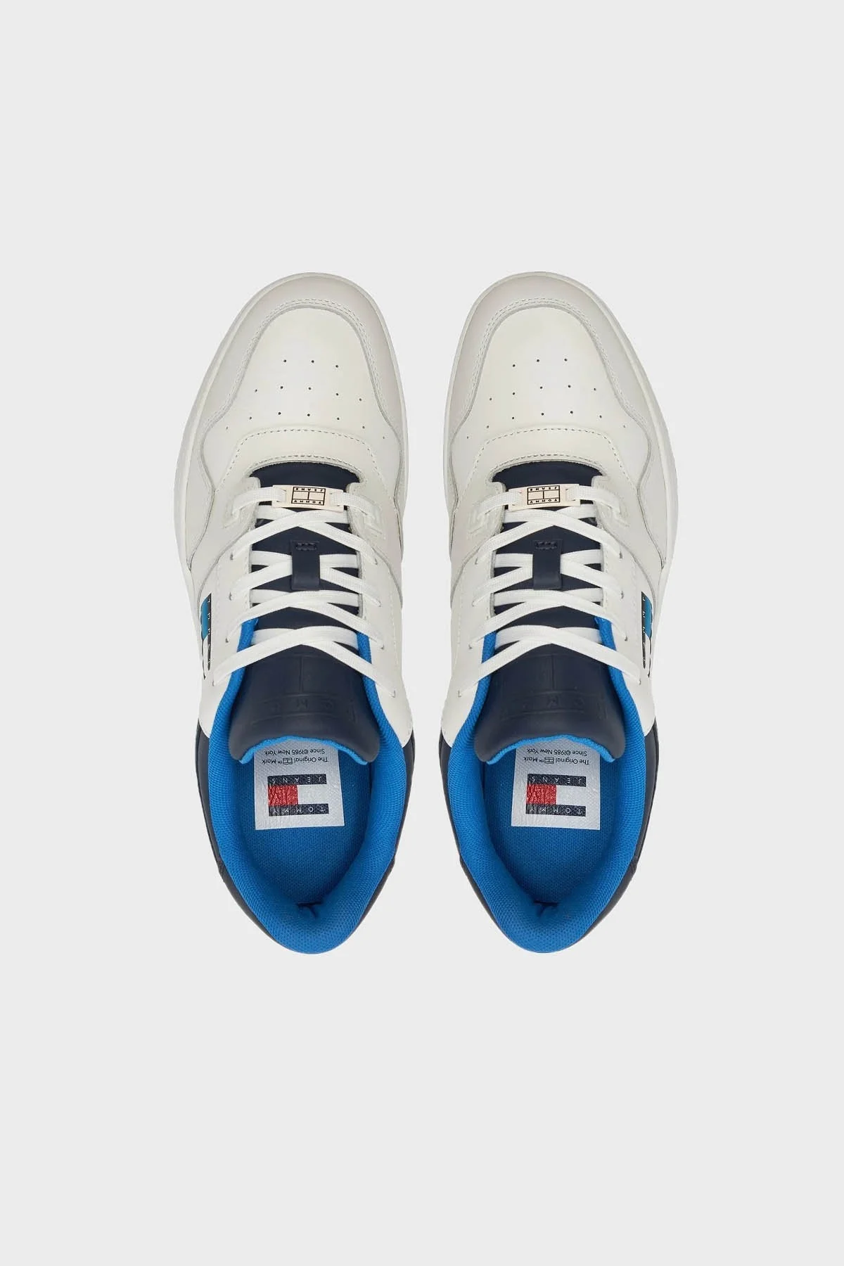 Tommy Jeans Deri Sneaker Erkek Ayakkabı EM0EM01434 C1G BEYAZ-LACİVERT - 4