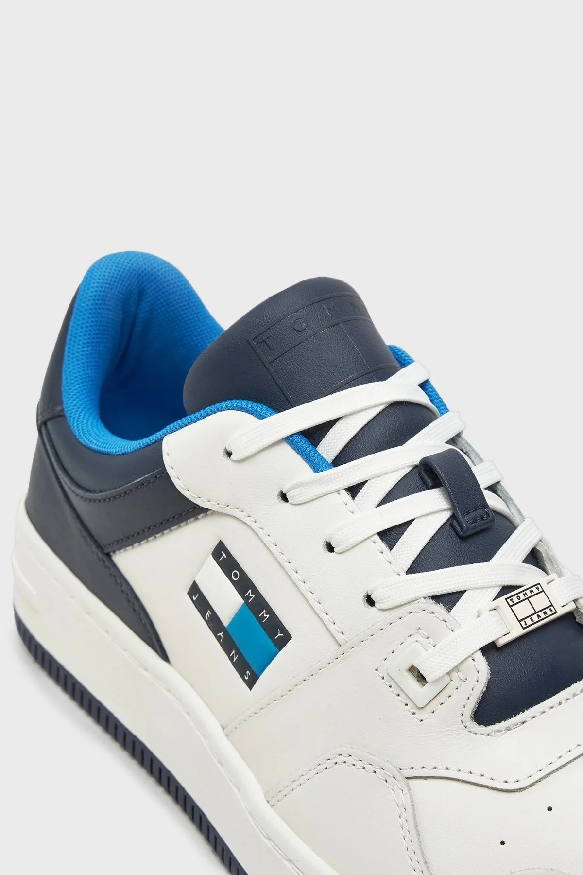 Tommy Jeans Deri Sneaker Erkek Ayakkabı EM0EM01434 C1G BEYAZ-LACİVERT - 5