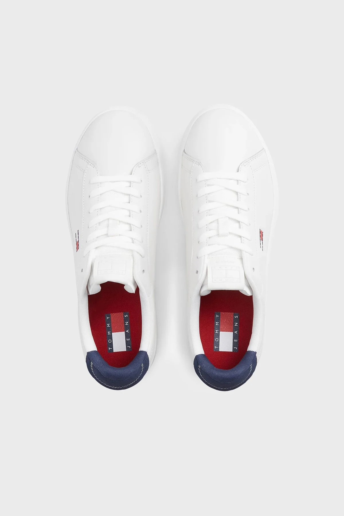 Tommy Jeans Deri Sneaker Erkek Ayakkabı EM0EM01791 0GZ Beyaz-mavi - 4