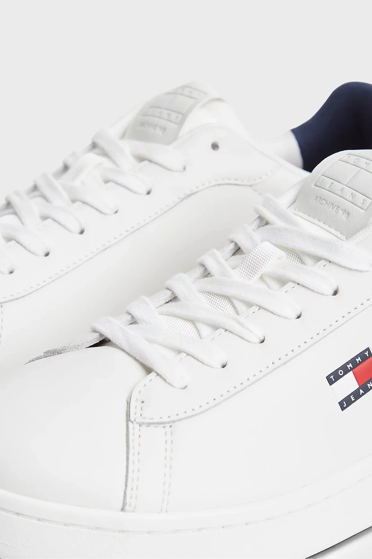 Tommy Jeans Deri Sneaker Erkek Ayakkabı EM0EM01791 0GZ Beyaz-mavi - 7
