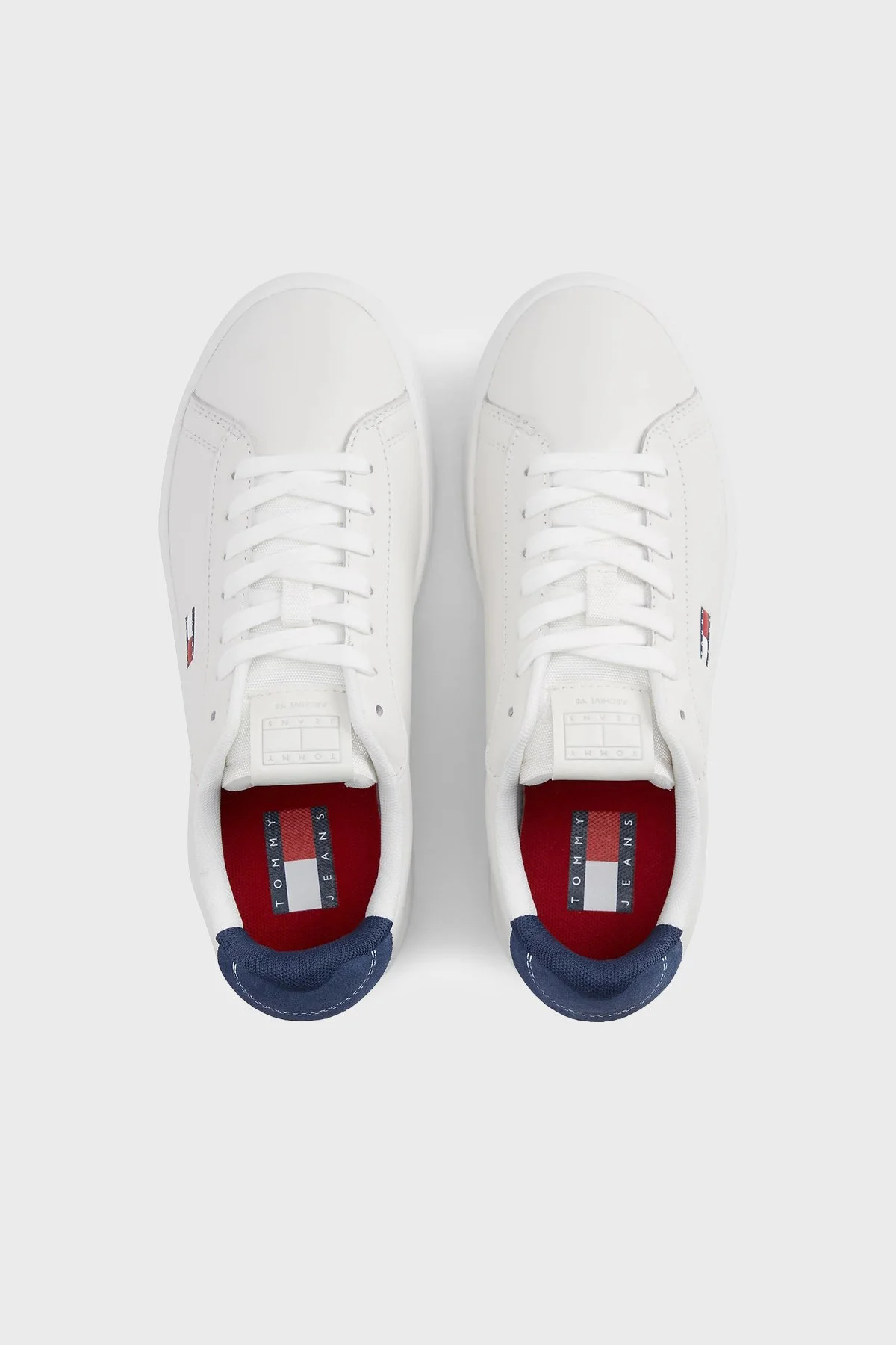 Tommy Jeans Deri Sneaker Kadın Ayakkabı EN0EN03146 0GZ Beyaz-mavi - 4
