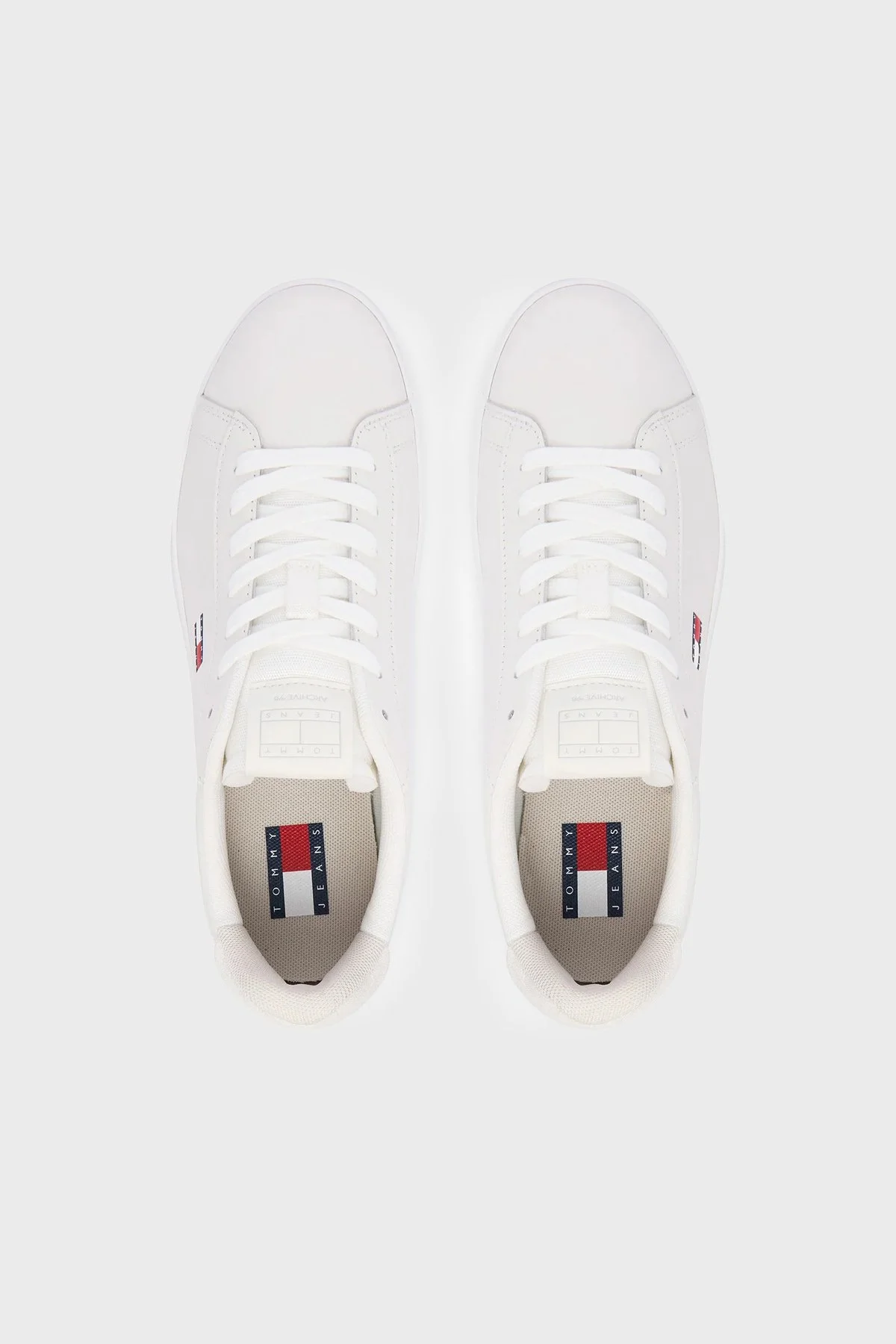 Tommy Jeans Deri Sneaker Kadın Ayakkabı EN0EN03146 YBL Beyaz - 3