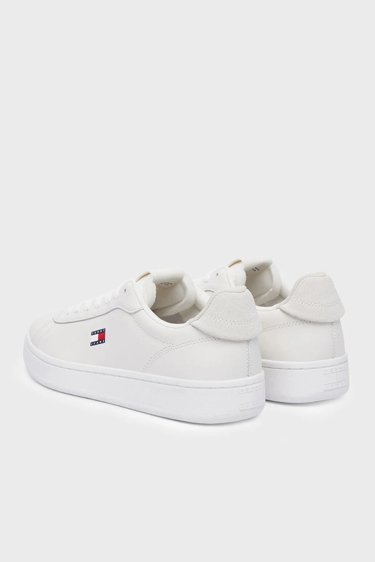 Tommy Jeans Deri Sneaker Kadın Ayakkabı EN0EN03146 YBL Beyaz - 4