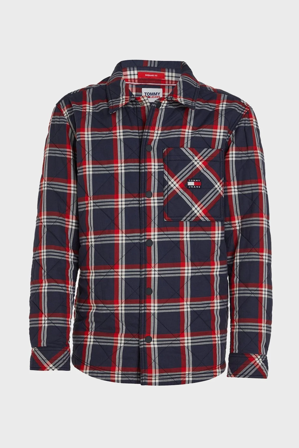 Tommy Jeans Dolgulu Kareli Pamuklu Erkek Gömlek DM0DM16777 DW5 LACİVERT-BORDO - 4