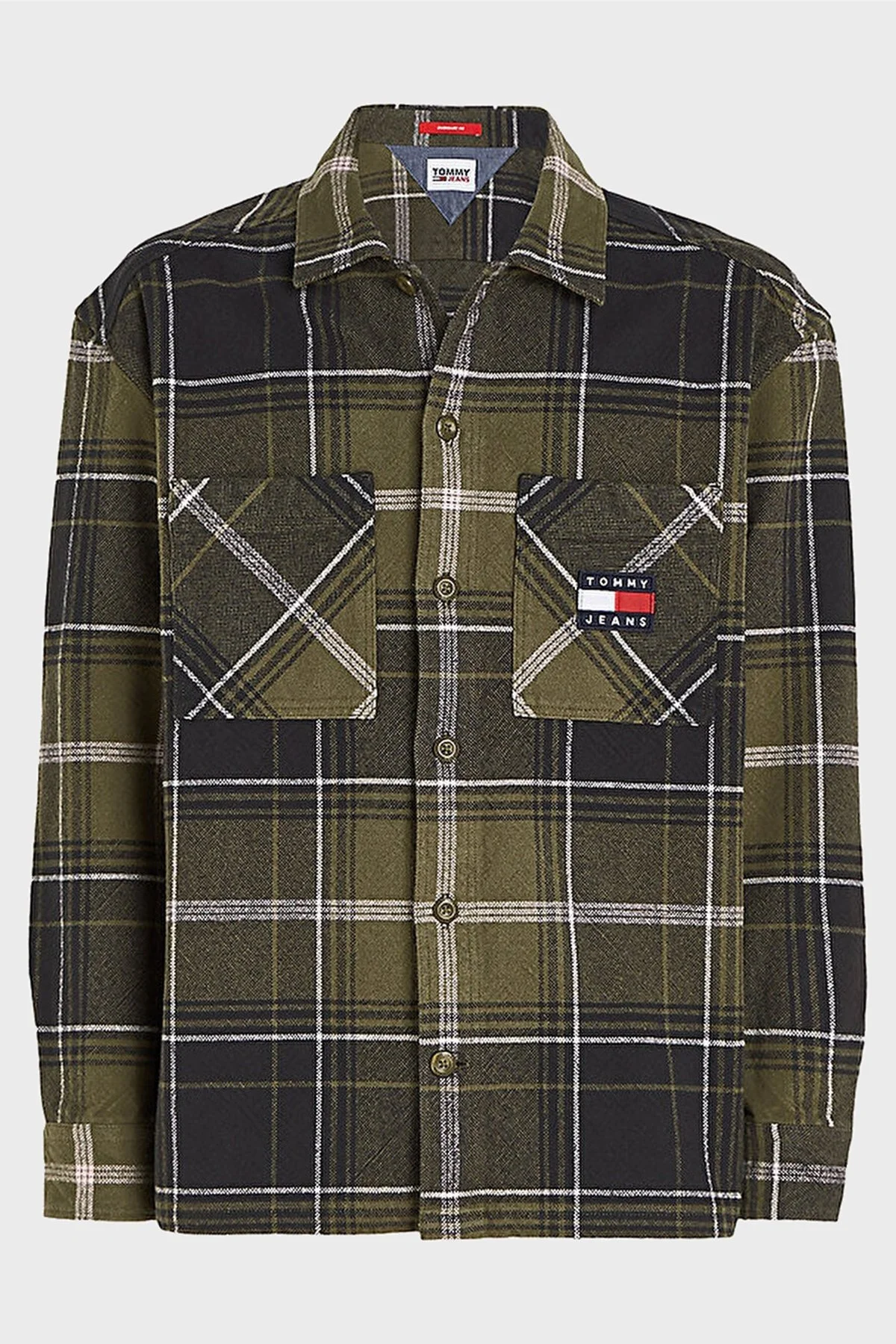 Tommy Jeans Ekose Desenli % 100 Pamuk Regular Fit Oduncu Erkek Gömlek DM0DM17254 MR1 YEŞİL - 5