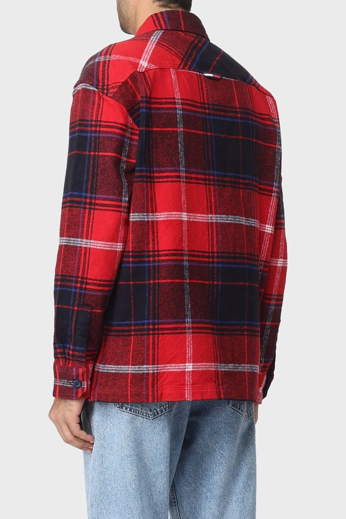 Tommy Jeans Ekose Desenli % 100 Pamuk Regular Fit Oduncu Erkek Gömlek DM0DM17254 XNL KIRMIZI - 3