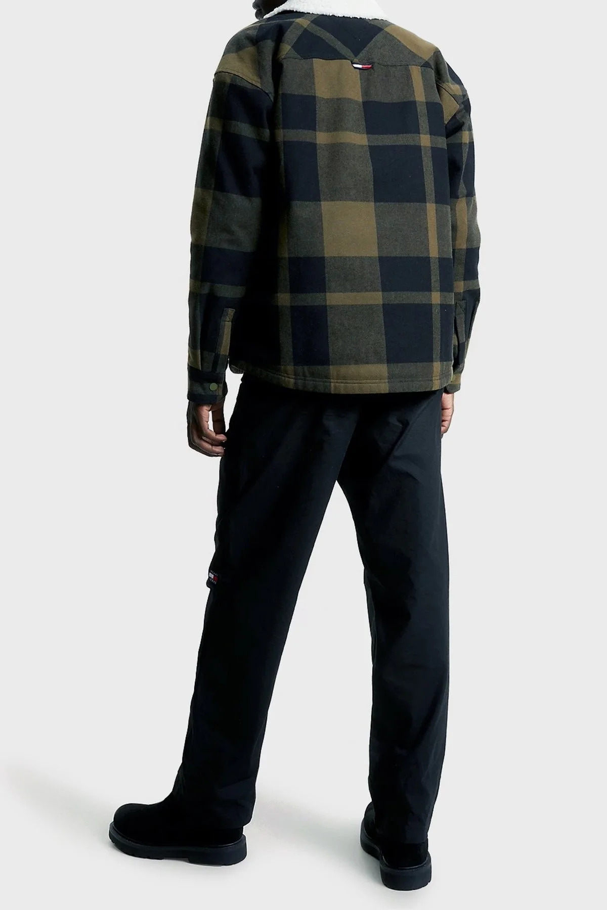 Tommy Jeans Ekose Desenli Yakası Kürklü Regular Fit Astarlı Erkek Gömlek Ceket DM0DM17250 MR1 YEŞİL - 5