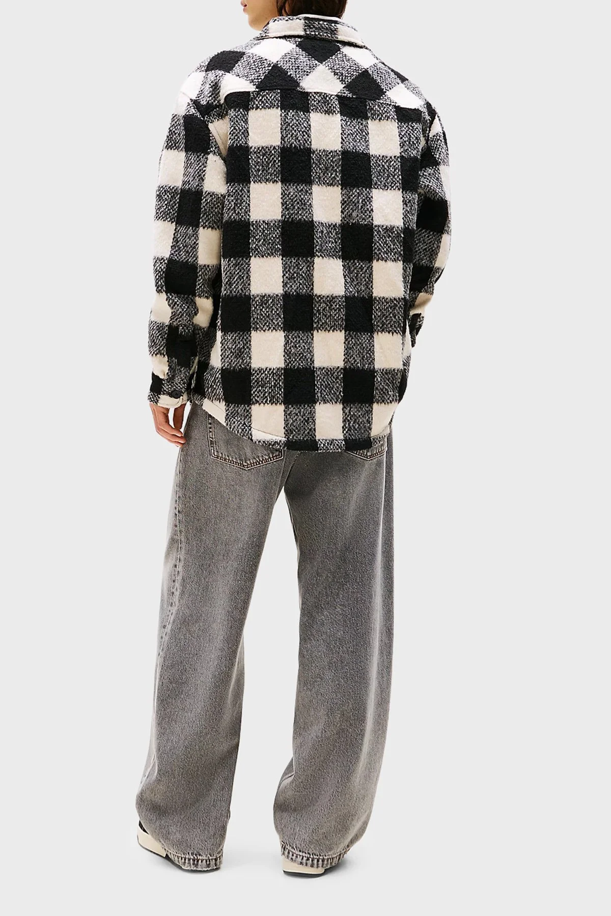 Tommy Jeans Ekoseli Oversize Fit Klasik Yaka Düğmeli Erkek Gömlek DM0DM22013 BDS SİYAH - 3