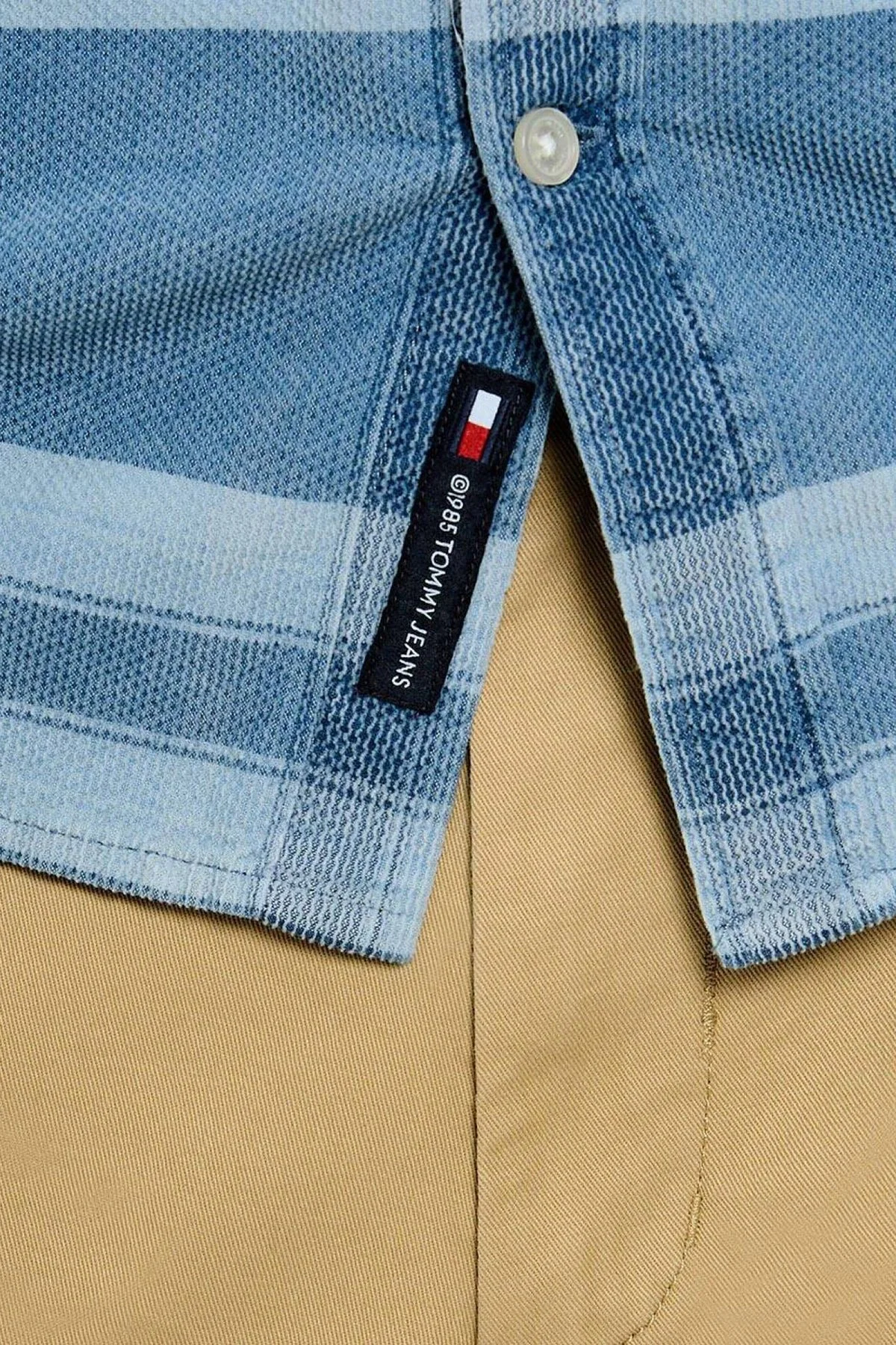 Tommy Jeans Ekoseli Regular Fit Uzun Kollu Erkek Gömlek DM0DM23615 0MZ Mavi - 5