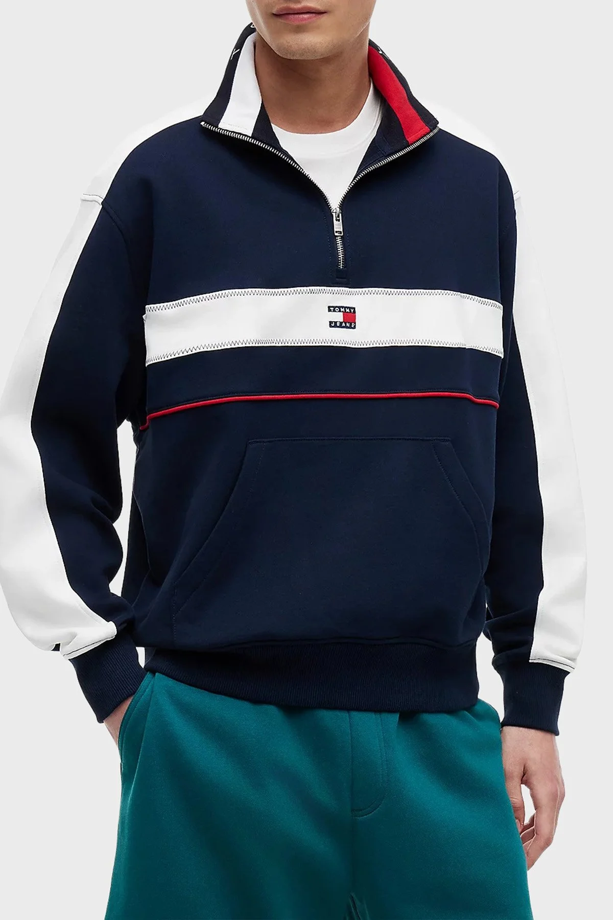 Tommy Jeans Erkek Sweat DM0DM23244 C1G Lacivert - 1