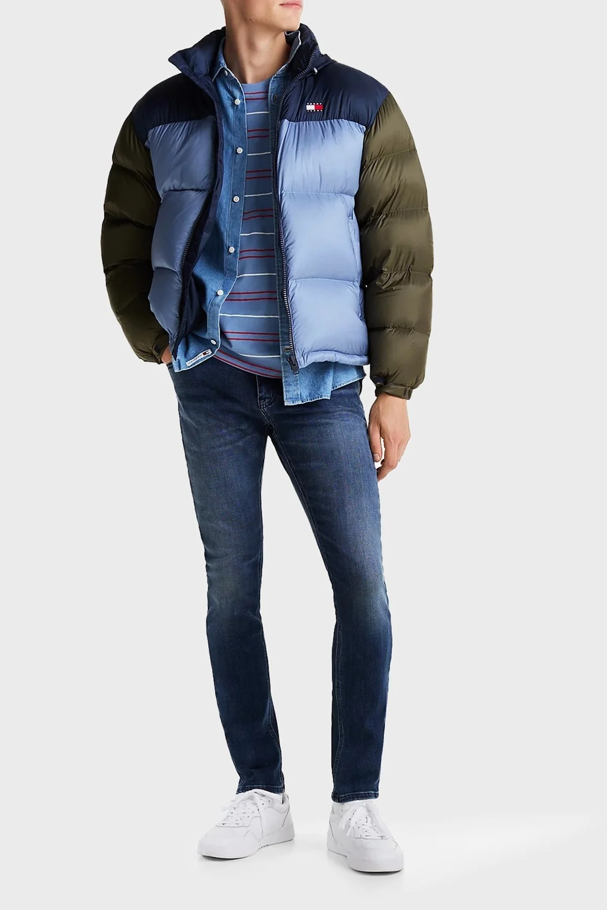 Tommy Jeans Esnek Pamuklu Slim Fit Normal Bel Dar Paça Jeans Erkek Kot Pantolon DM0DM20550 1BK LACİVERT - 2