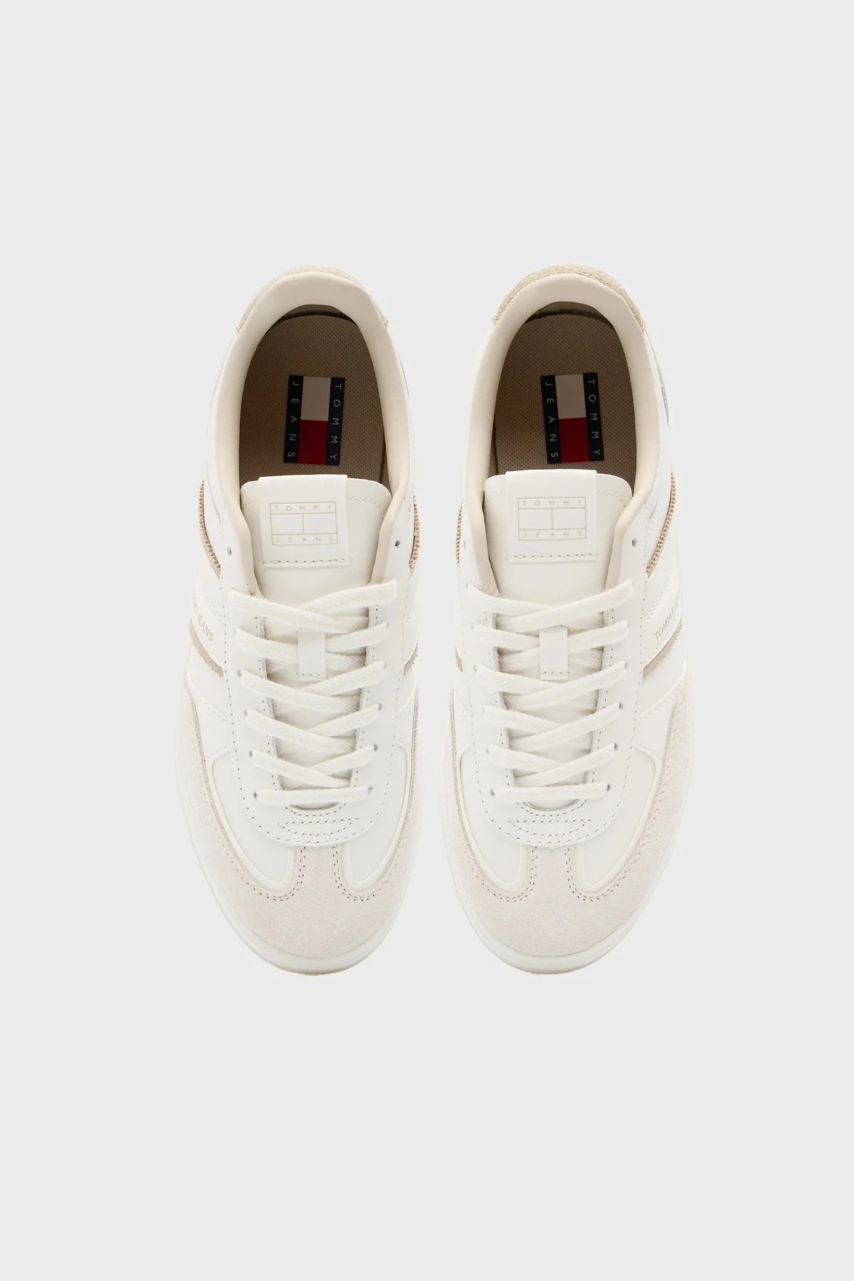 Tommy Jeans Hakiki Deri Logolu Sneaker Kadın Ayakkabı EN0EN02900 0GA BEJ - 5