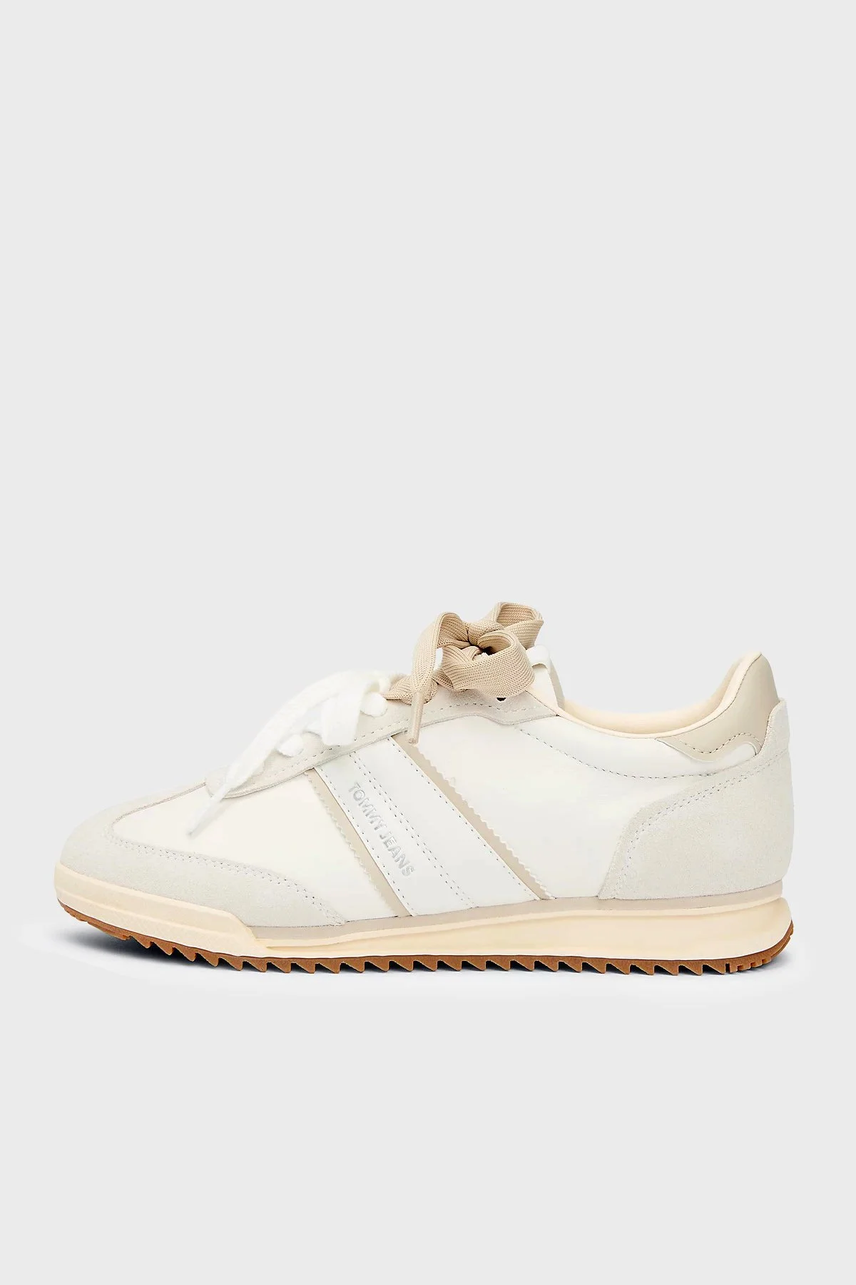 Tommy Jeans Hakiki Deri Logolu Sneaker Bayan Ayakkabı EN0EN03001 0GA BEJ - 3