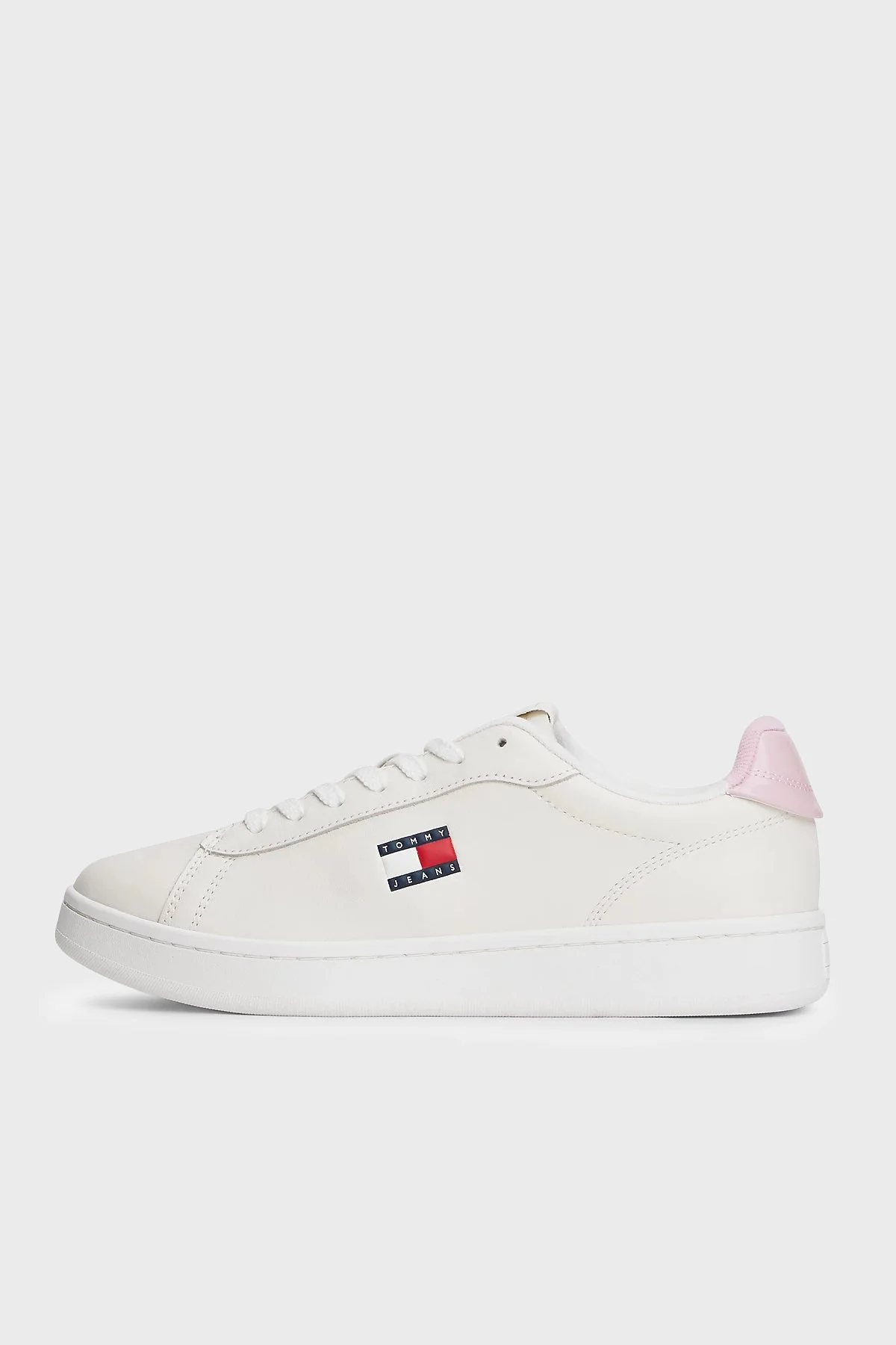 Tommy Jeans Hakiki Deri Logolu Sneaker Bayan Ayakkabı EN0EN03024 YBL BEYAZ - 2
