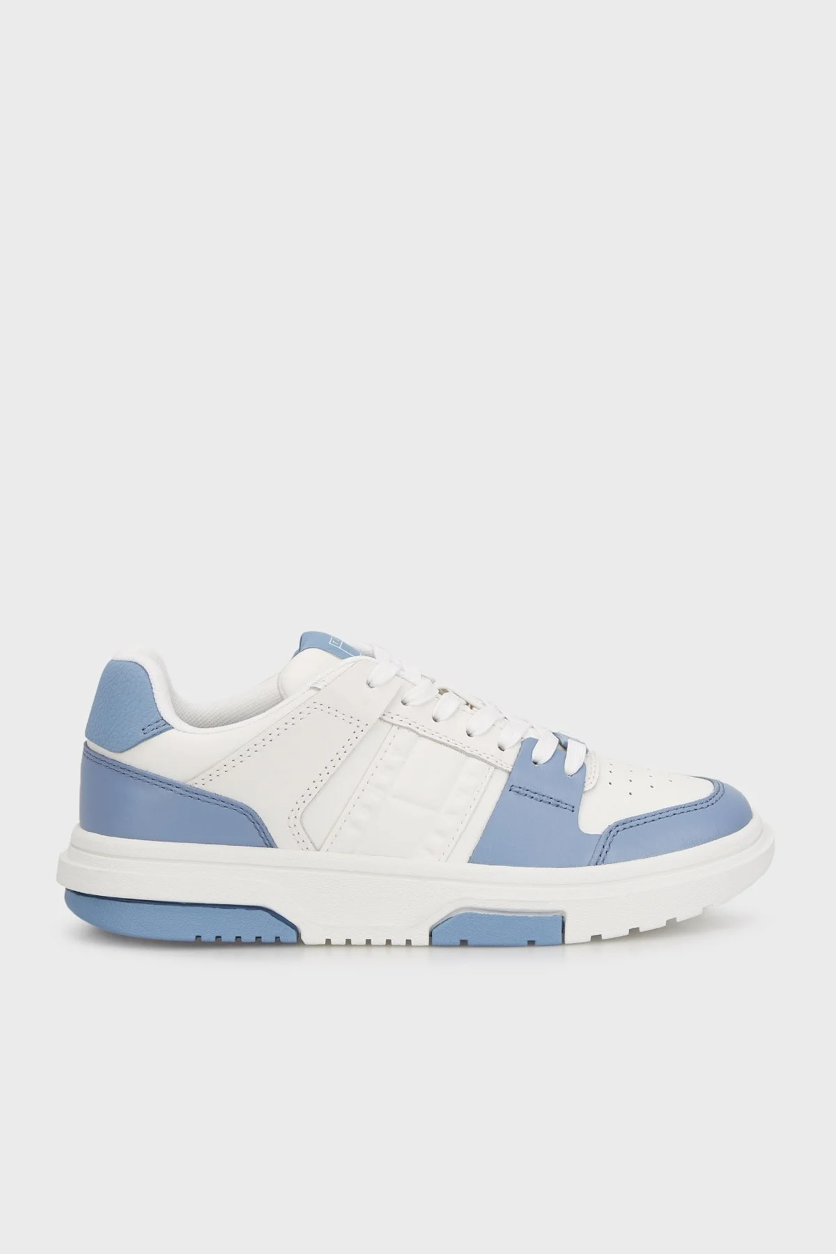 Tommy Jeans Hakiki Deri Sneaker Bayan Ayakkabı EN0EN02783 C33 BEYAZ-MAVİ - 1