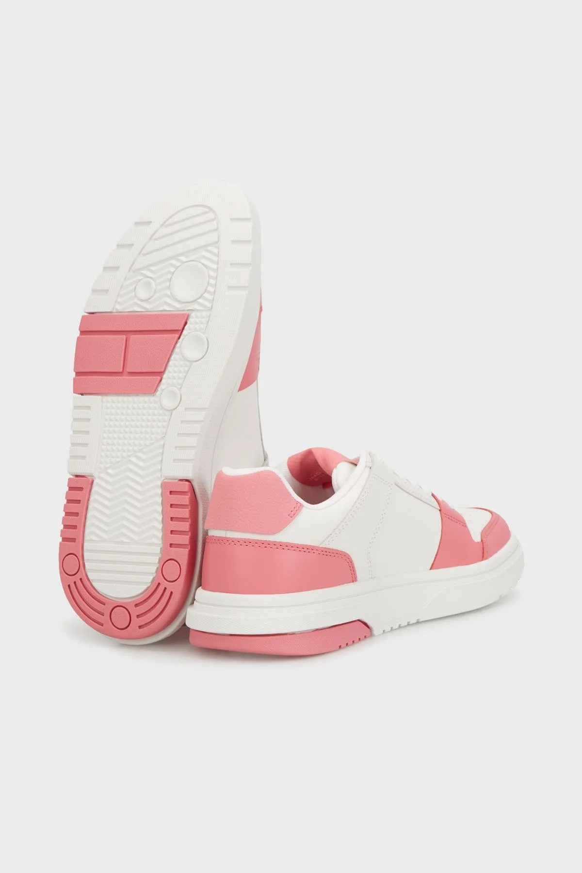Tommy Jeans Hakiki Deri Sneaker Bayan Ayakkabı EN0EN02783 TIG BEYAZ-PEMBE - 4