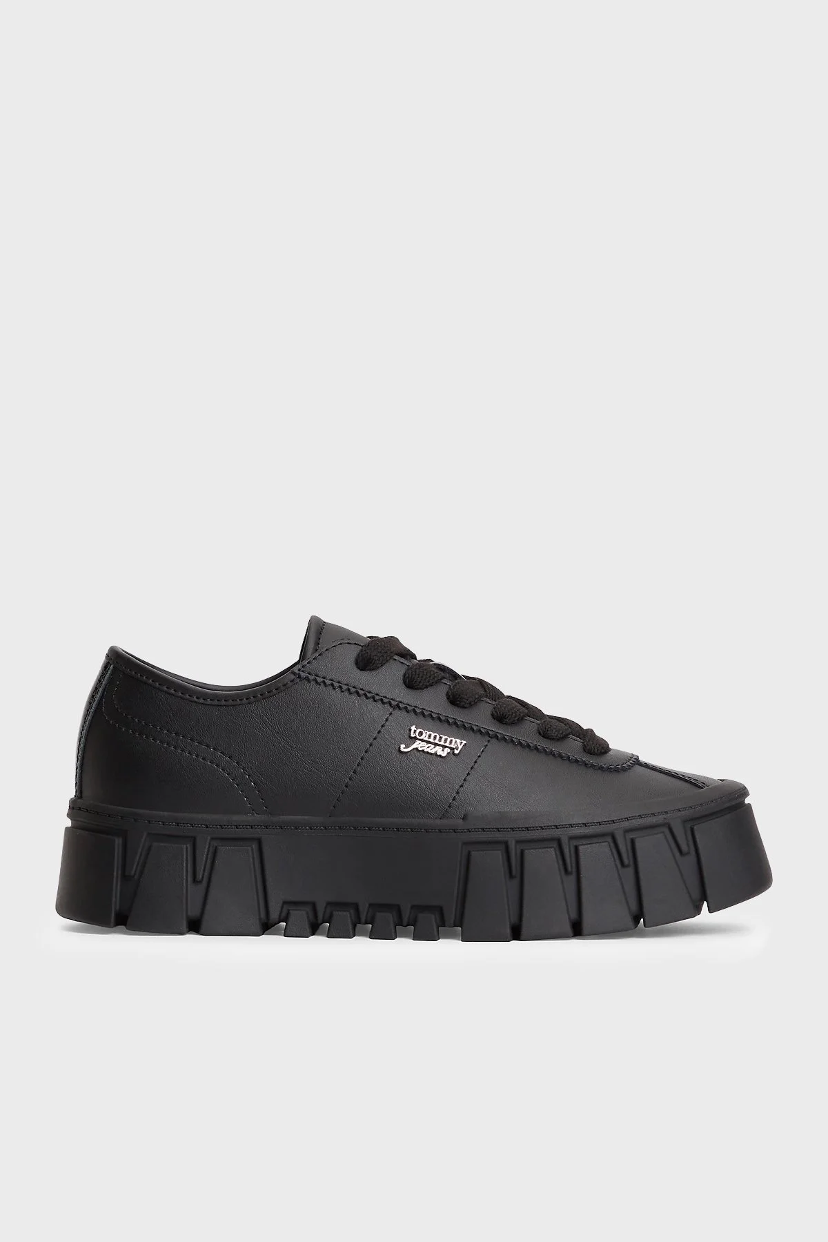 Tommy Jeans Hakiki Deri Sneaker Kadın Ayakkabı EN0EN03165 BDS Siyah - 1