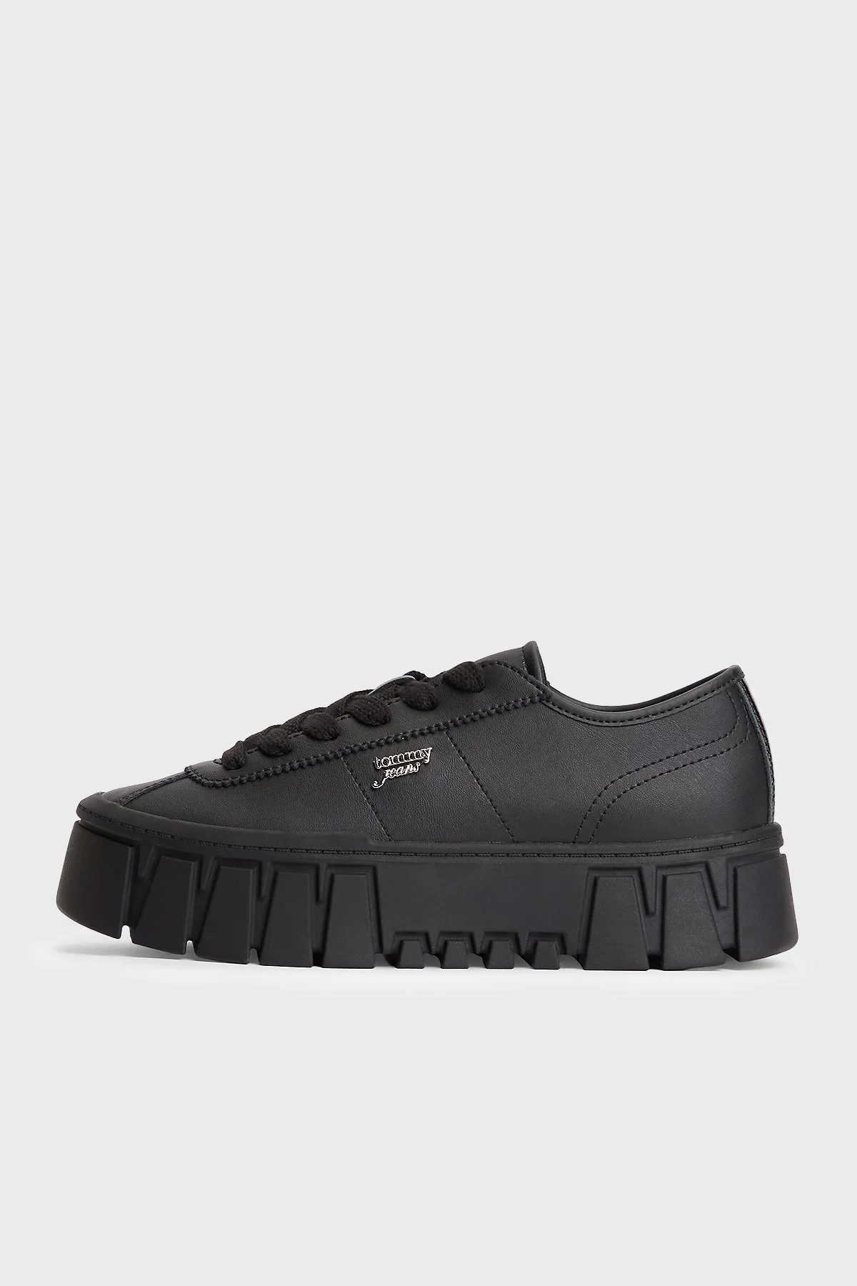 Tommy Jeans Hakiki Deri Sneaker Kadın Ayakkabı EN0EN03165 BDS Siyah - 3