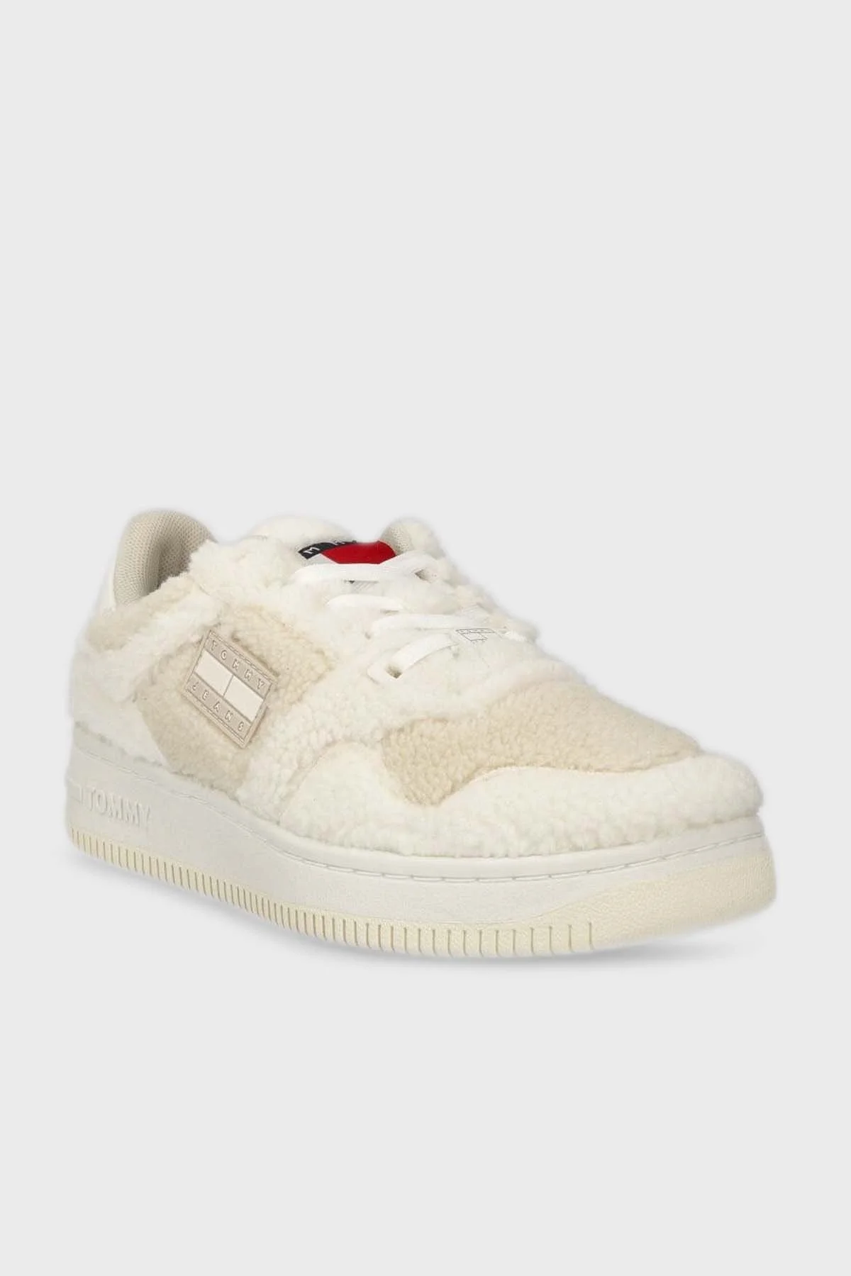 Tommy Jeans Hakiki Deri Tüylü Peluş Sneaker Bayan Ayakkabı EN0EN02441 YBL BEYAZ - 7