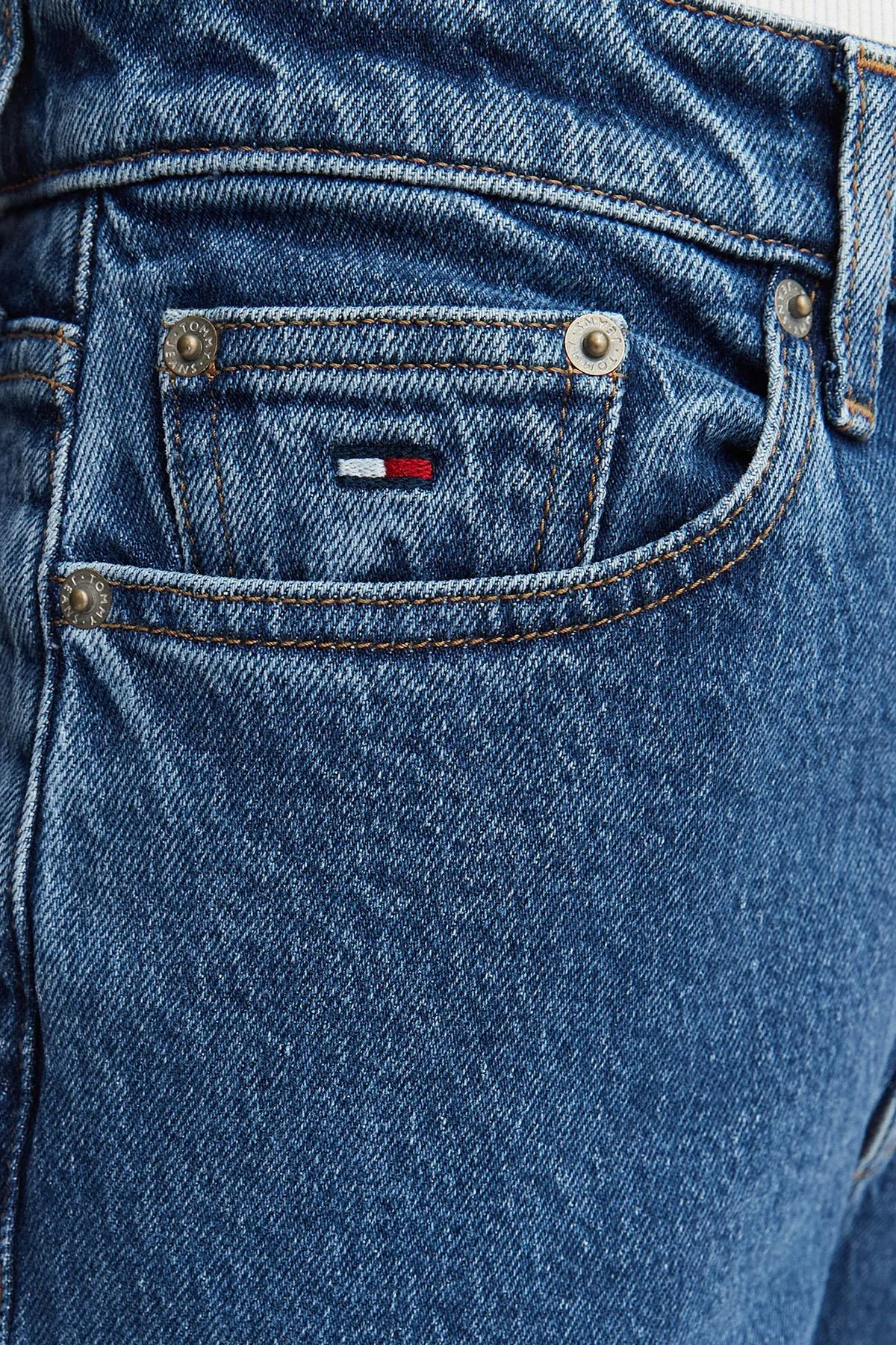 Tommy Jeans Pamuklu Wide Leg Fit Yüksek Bel Jean Kadın Kot Pantolon DW0DW23069 1A5 Mavi - 4