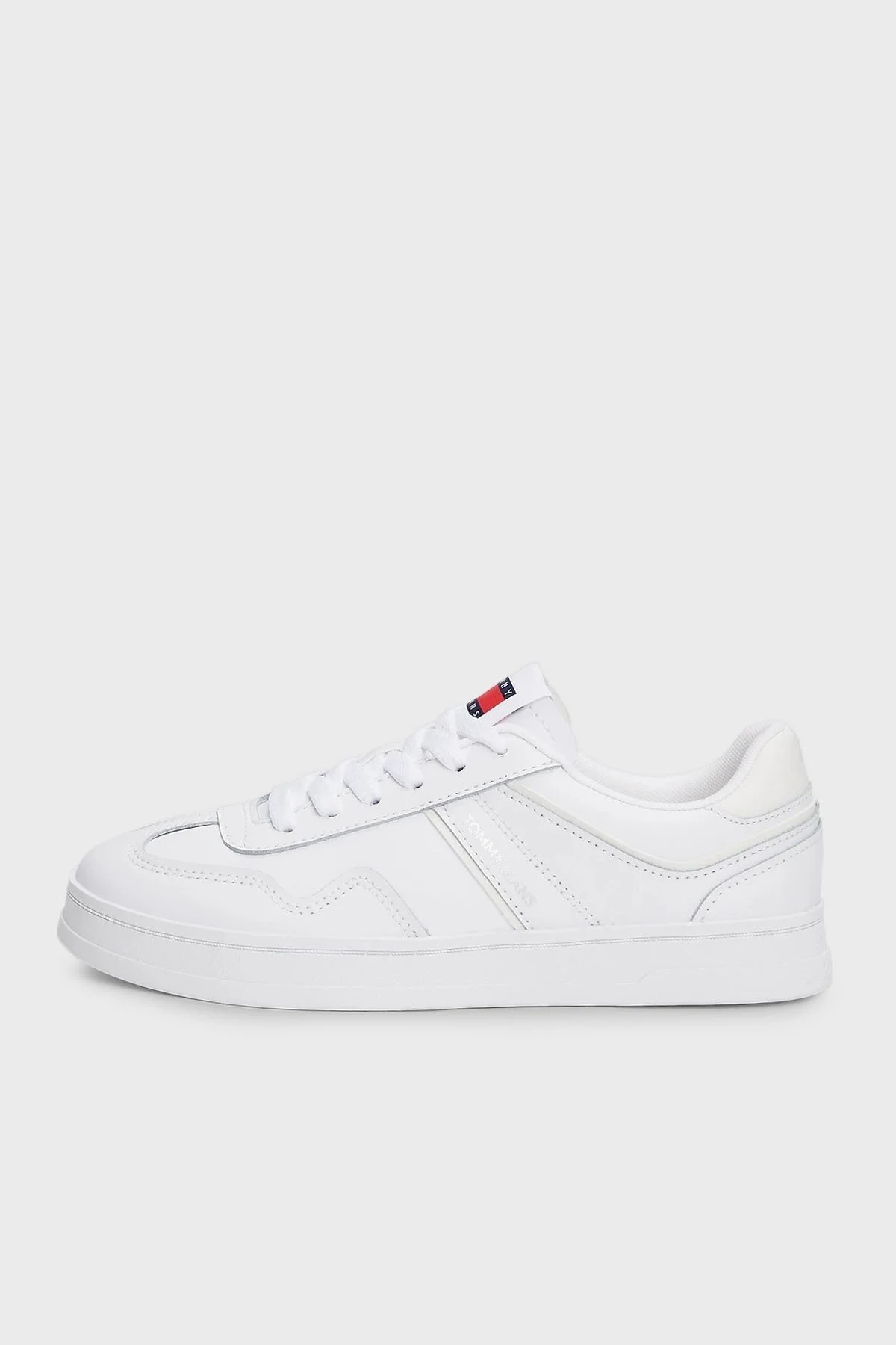 Tommy Jeans Kabartmalı Logolu Deri Karışımlı Sneaker Bayan Ayakkabı EN0EN02794 YBS BEYAZ - 2