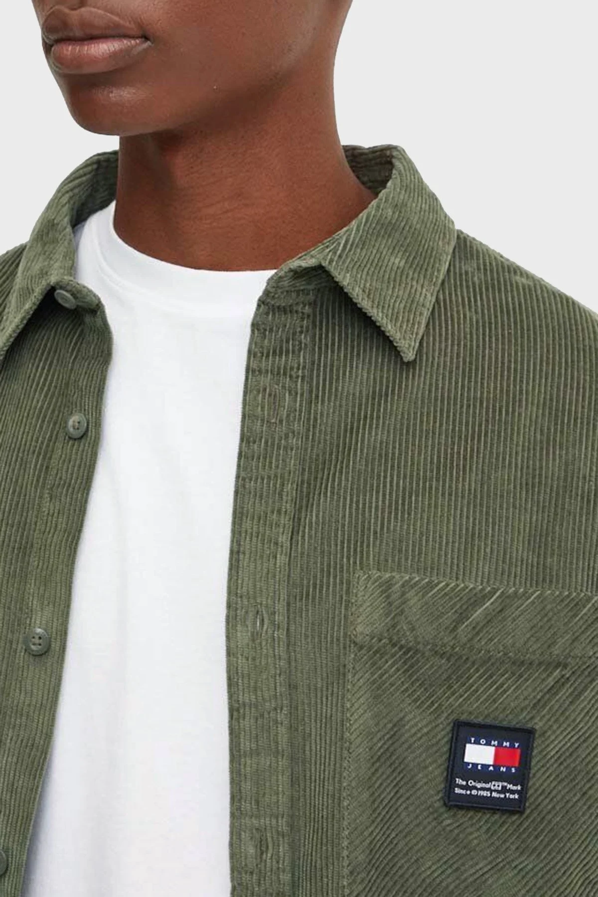 Tommy Jeans Kadife Relaxed Fit Fitilli Erkek Gömlek DM0DM19660 M12 YEŞİL - 4