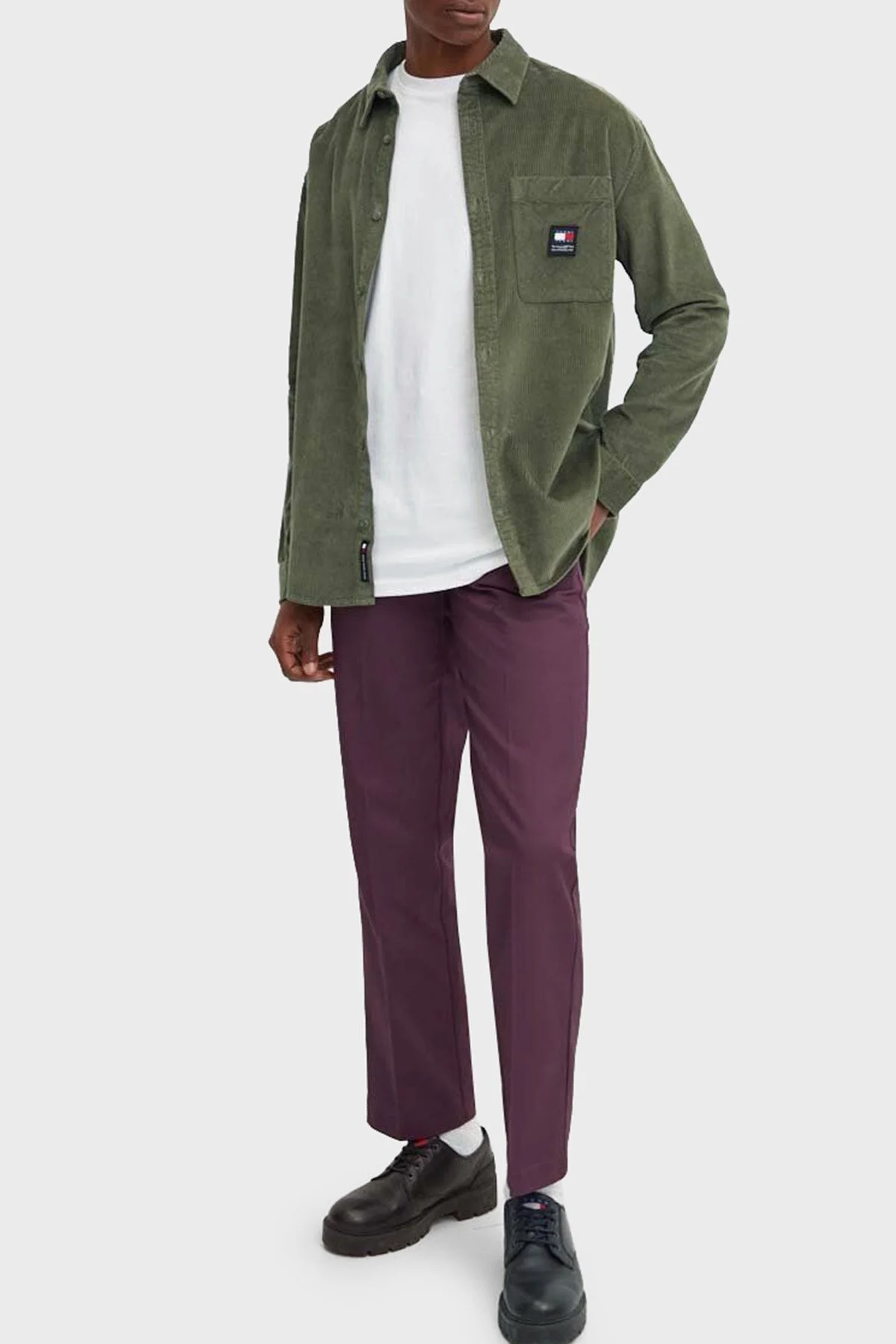 Tommy Jeans Kadife Relaxed Fit Fitilli Erkek Gömlek DM0DM19660 M12 YEŞİL - 7