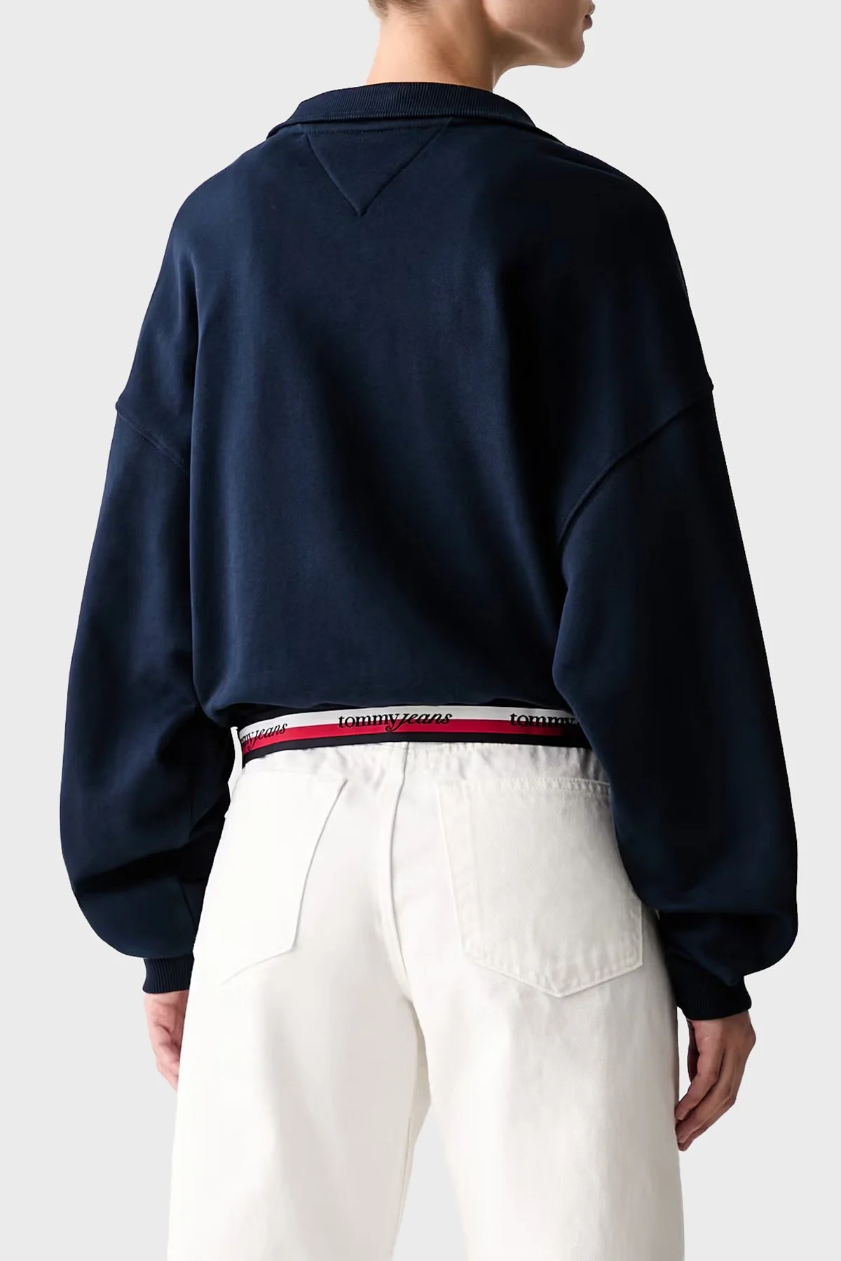 Tommy Jeans %100 Pamuk Logolu Oversize Fit Kadın Sweat DW0DW23144 C1G Lacivert - 3