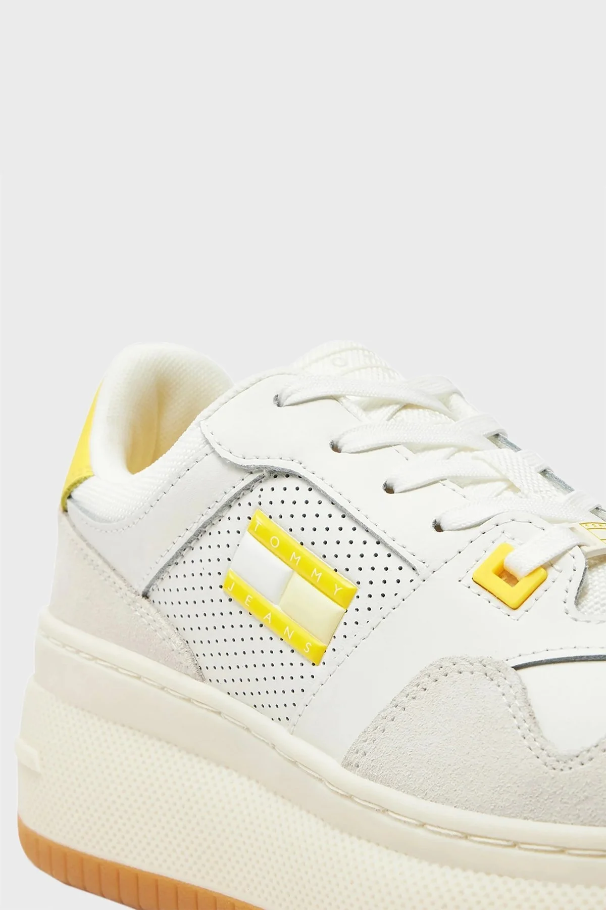 Tommy Jeans Kalın Taban Deri Bayan Ayakkabı EN0EN02654 ZGR BEYAZ-SARI - 6