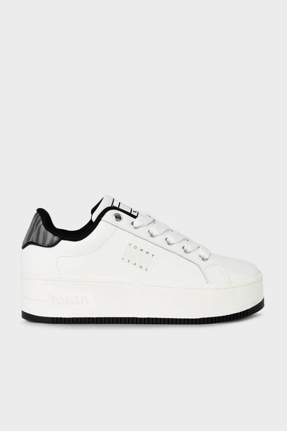 Tommy Jeans Kalın Taban Deri Sneaker Bayan Ayakkabı EN0EN02537 YBL BEYAZ - 1