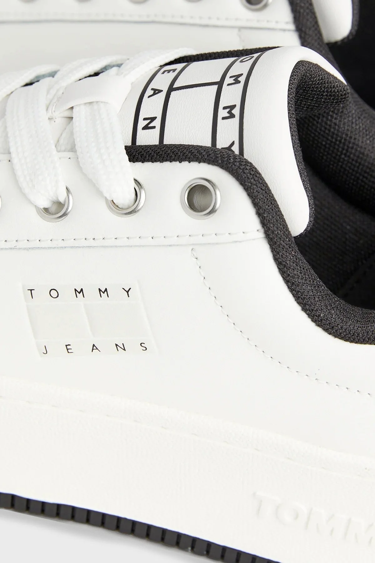 Tommy Jeans Kalın Taban Deri Sneaker Bayan Ayakkabı EN0EN02537 YBL BEYAZ - 5