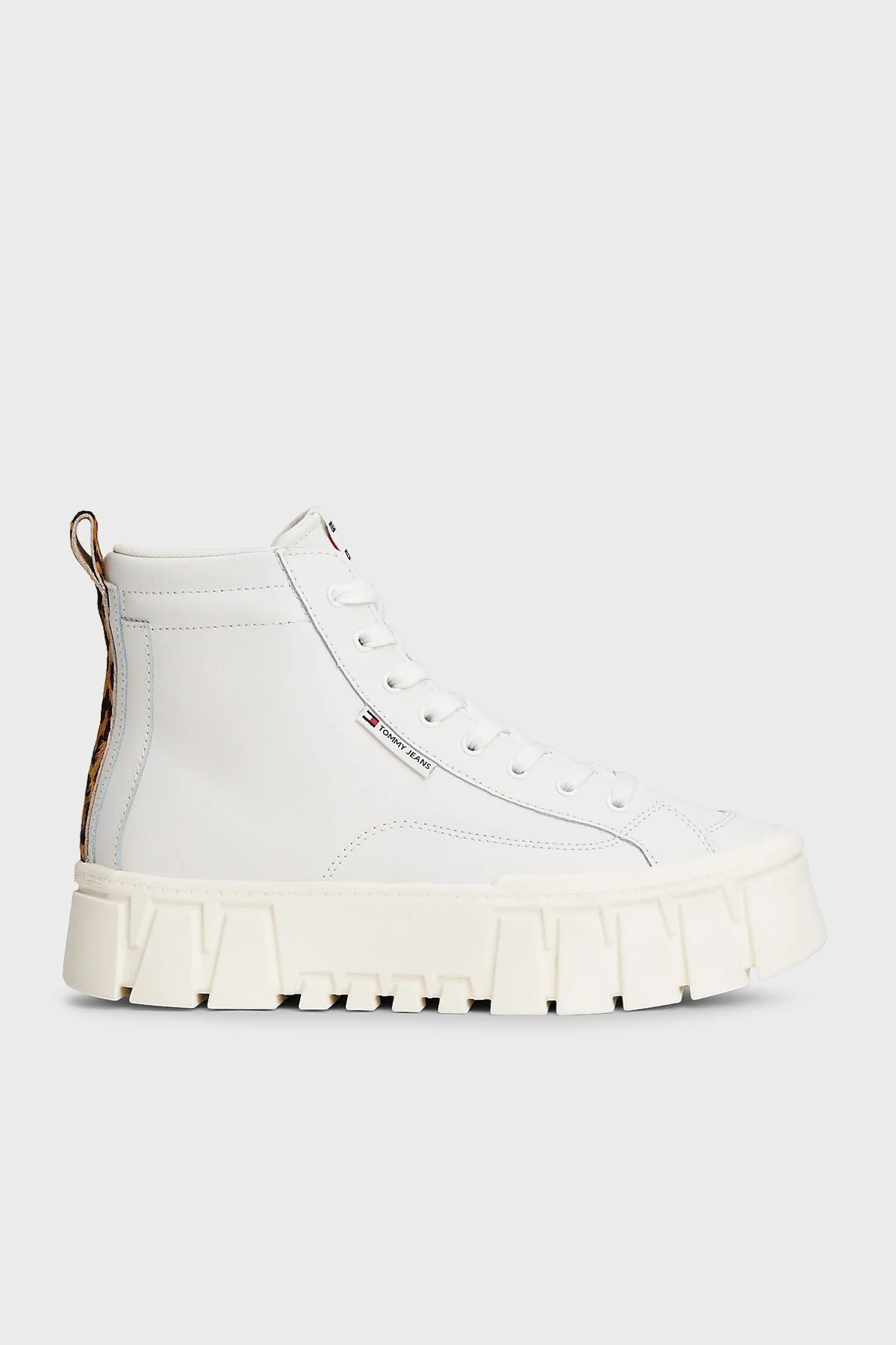 Tommy Jeans Kalın Tabanlı Leopar Detaylı Sneaker Bayan Ayakkabı EN0EN02858 YBL BEYAZ - 1