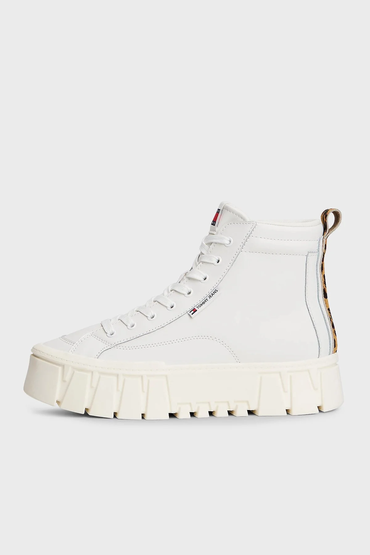 Tommy Jeans Kalın Tabanlı Leopar Detaylı Sneaker Bayan Ayakkabı EN0EN02858 YBL BEYAZ - 2