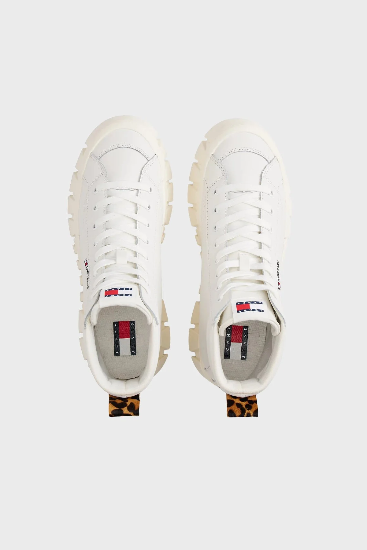 Tommy Jeans Kalın Tabanlı Leopar Detaylı Sneaker Bayan Ayakkabı EN0EN02858 YBL BEYAZ - 5